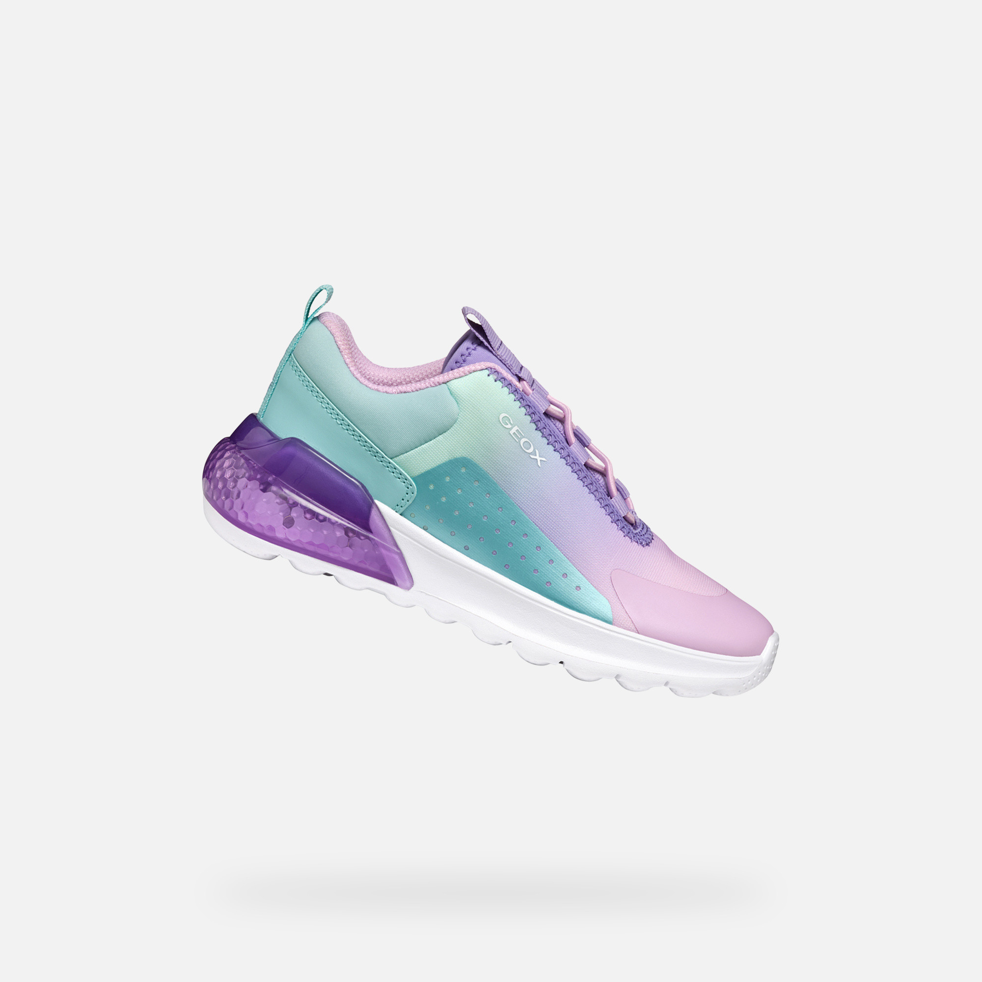 Turquoise Girls Sneakers Geox Activart Illuminus - Girls