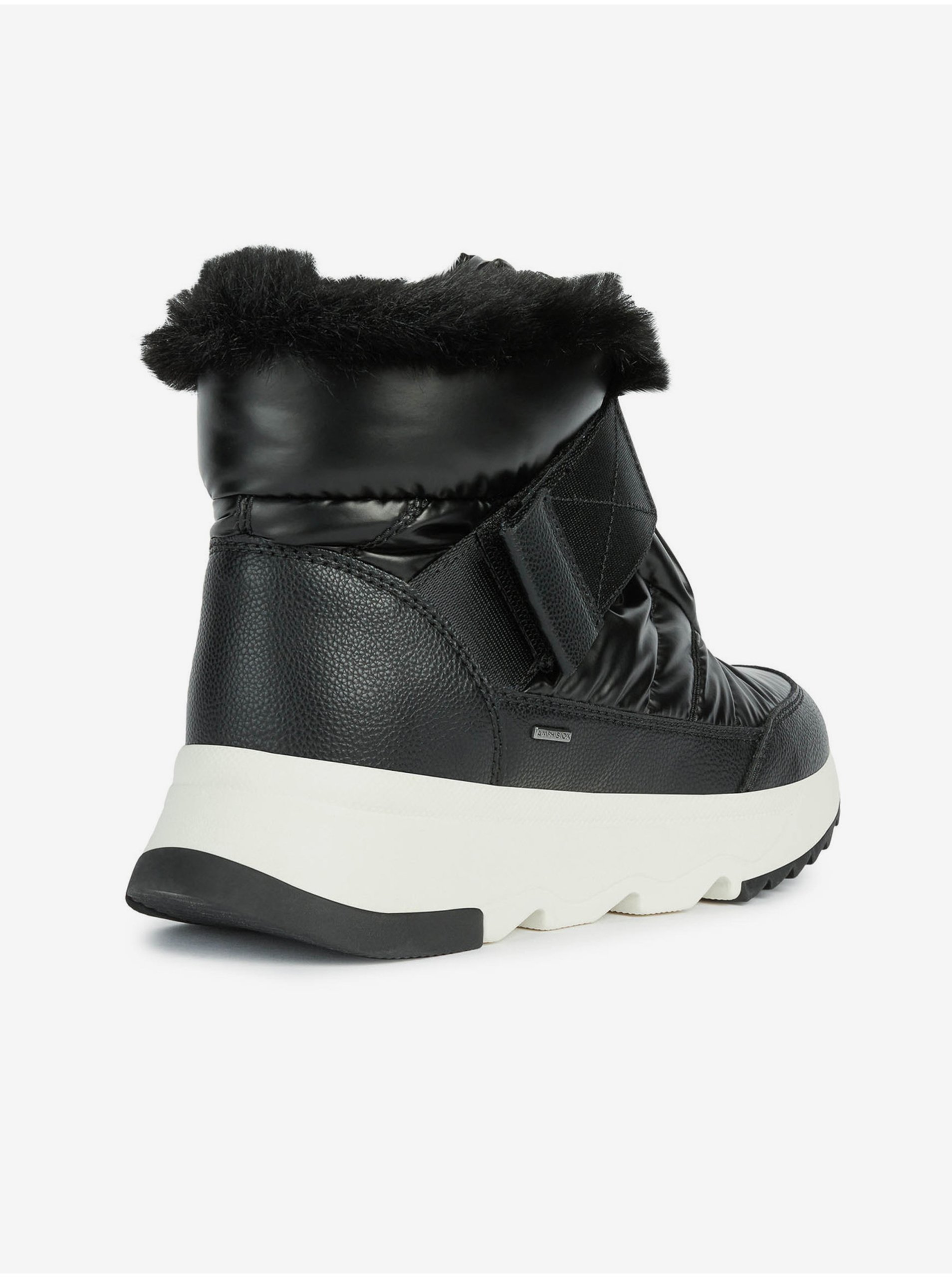 Black women&#039;s snow boots with faux fur Geox Falena - Women&#039;s