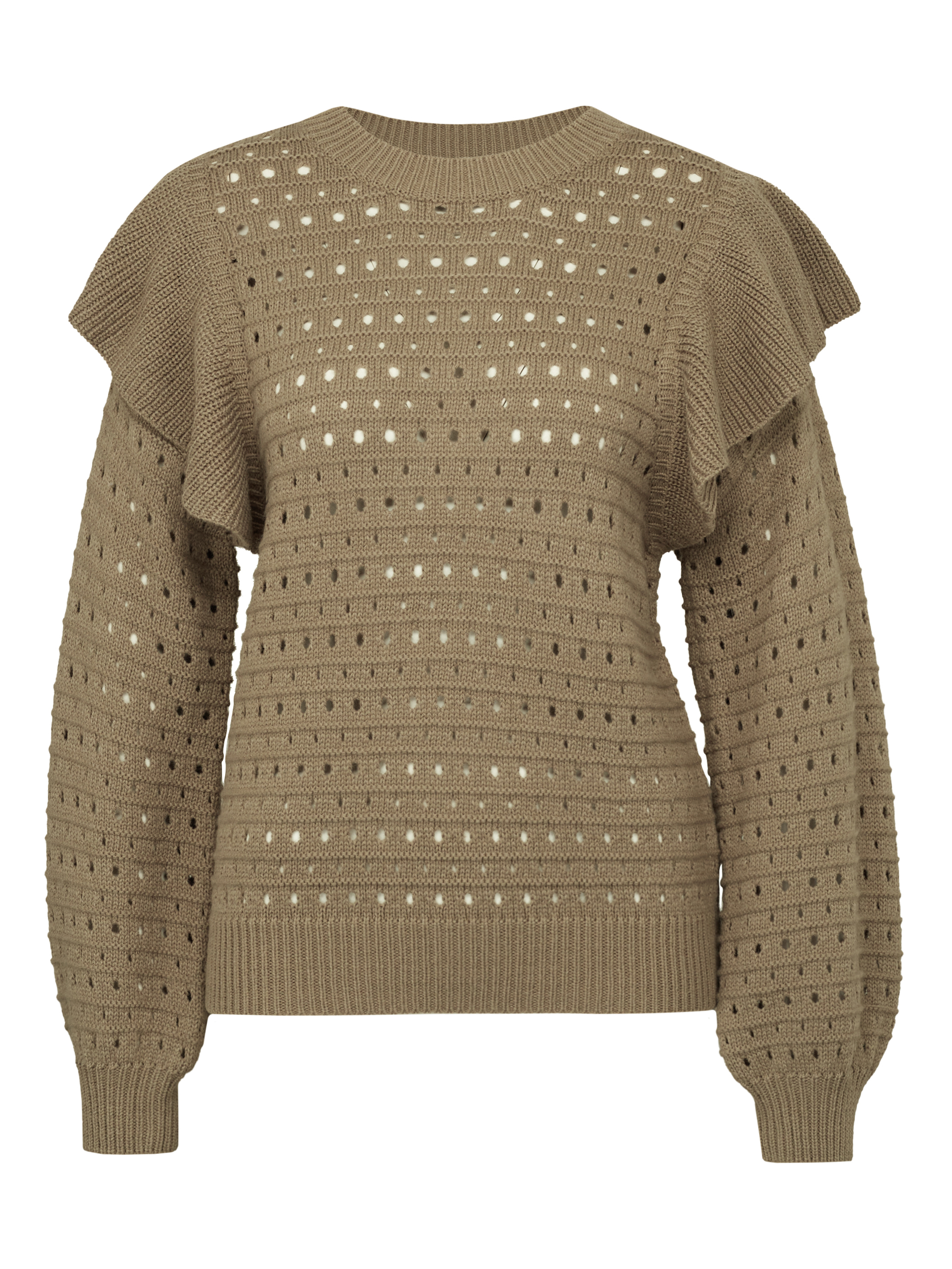 Khaki women's sweater with ruffles ORSAY - Women's