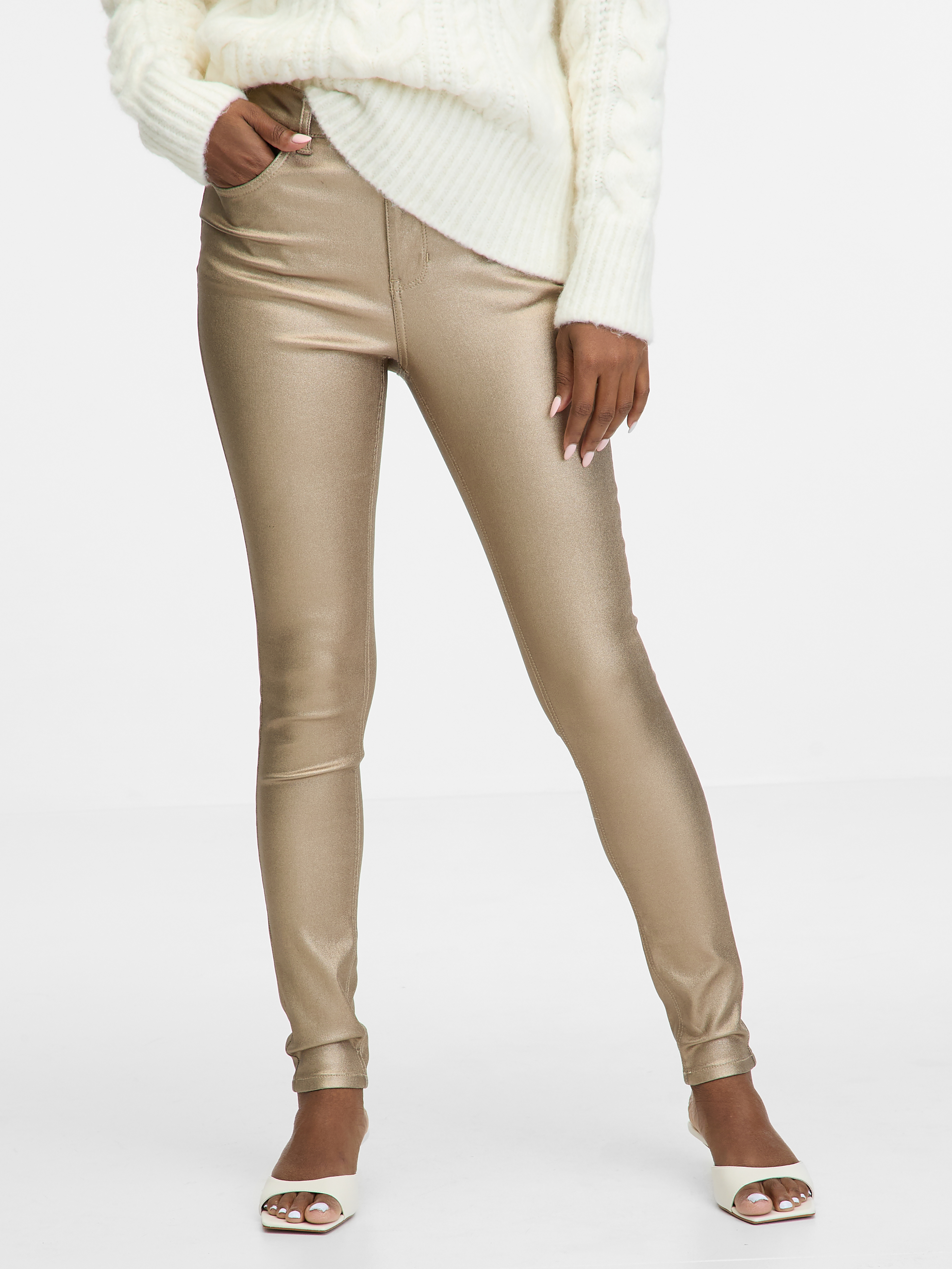 Gold women&#039;s skinny fit jeans ORSAY - Women&#039;s