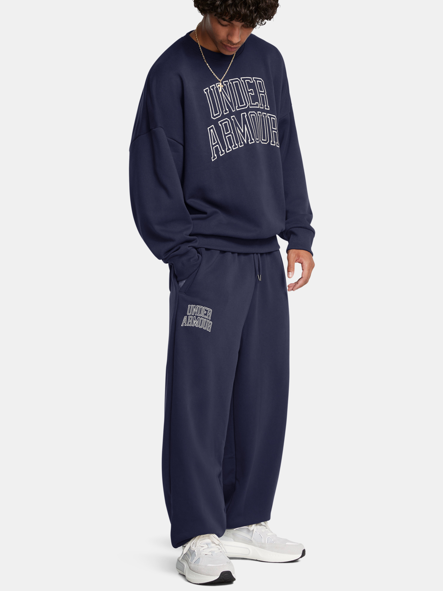Men's sweatshirt Under Armour UA Icon HWT Terry OS Crew-BLU - Men's