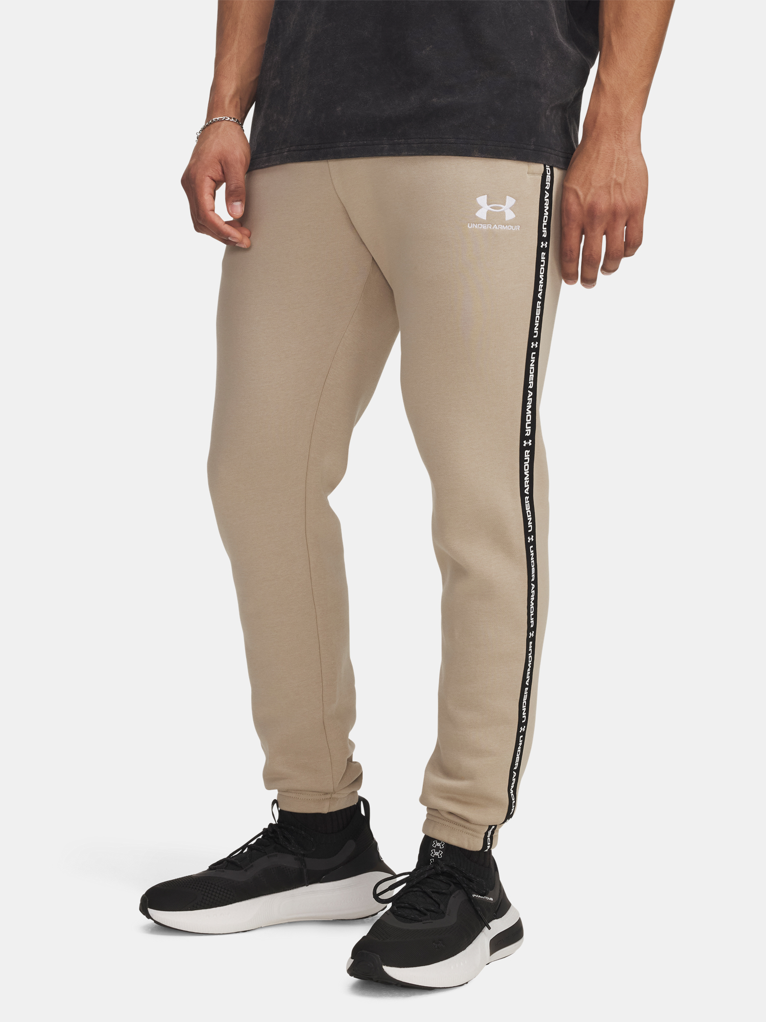 Men&#039;s Sweatpants Under Armour UA Icon Fleece Jgr Taping-BRN - Mens