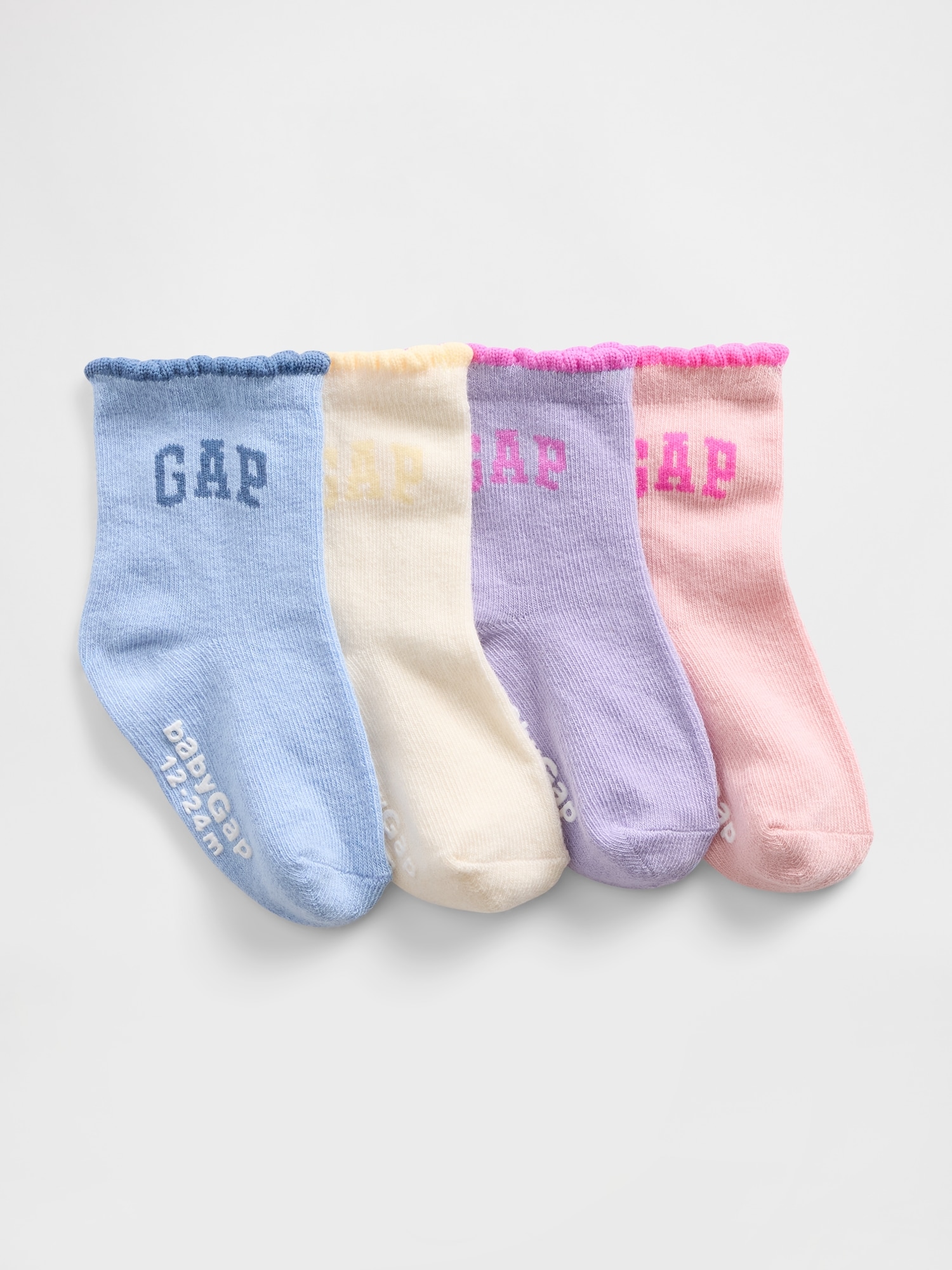 GAP Baby Logo Socks, 4 Pairs - Girls