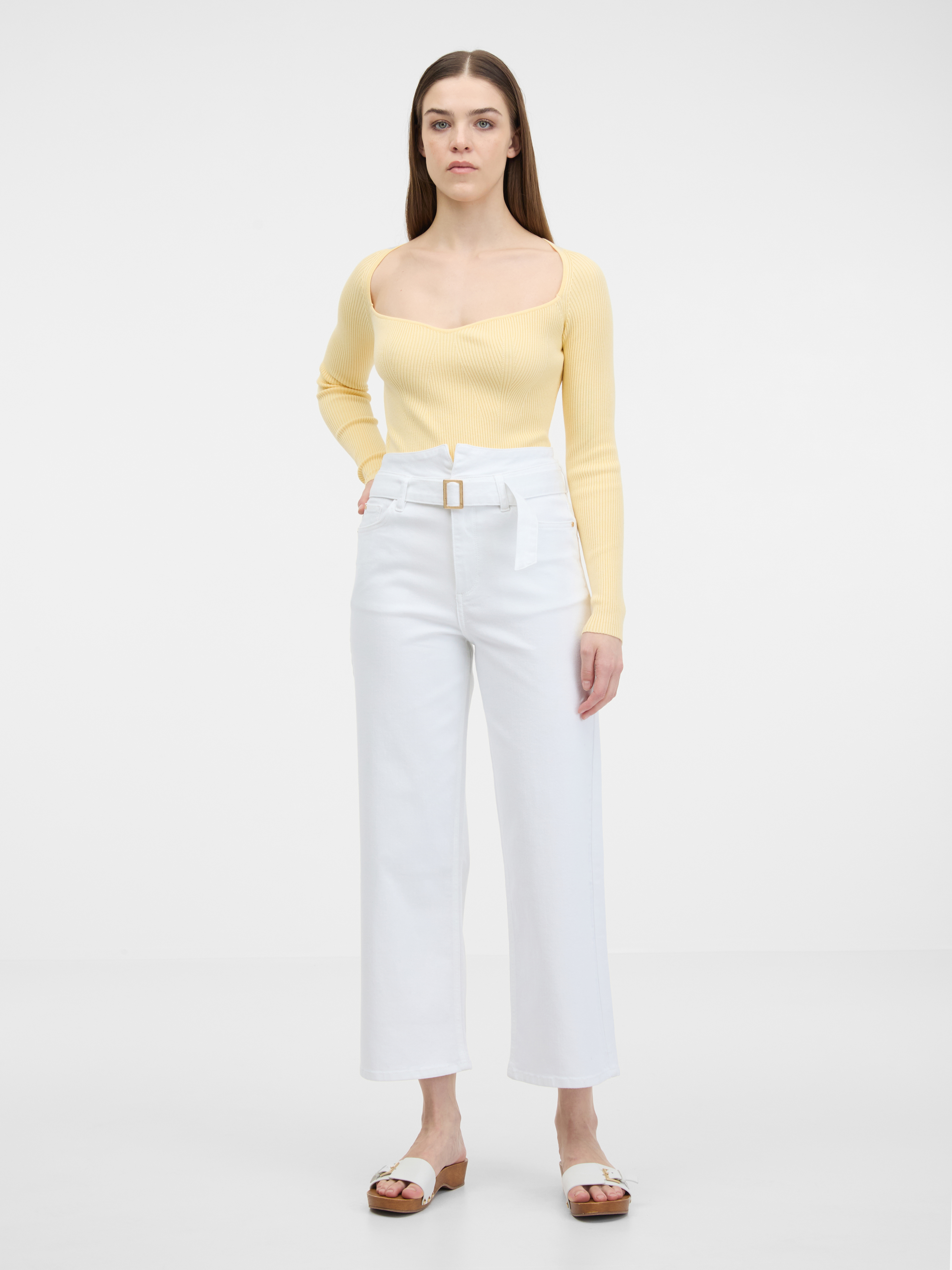 Orsay White Women's Wide Jeans - Women's