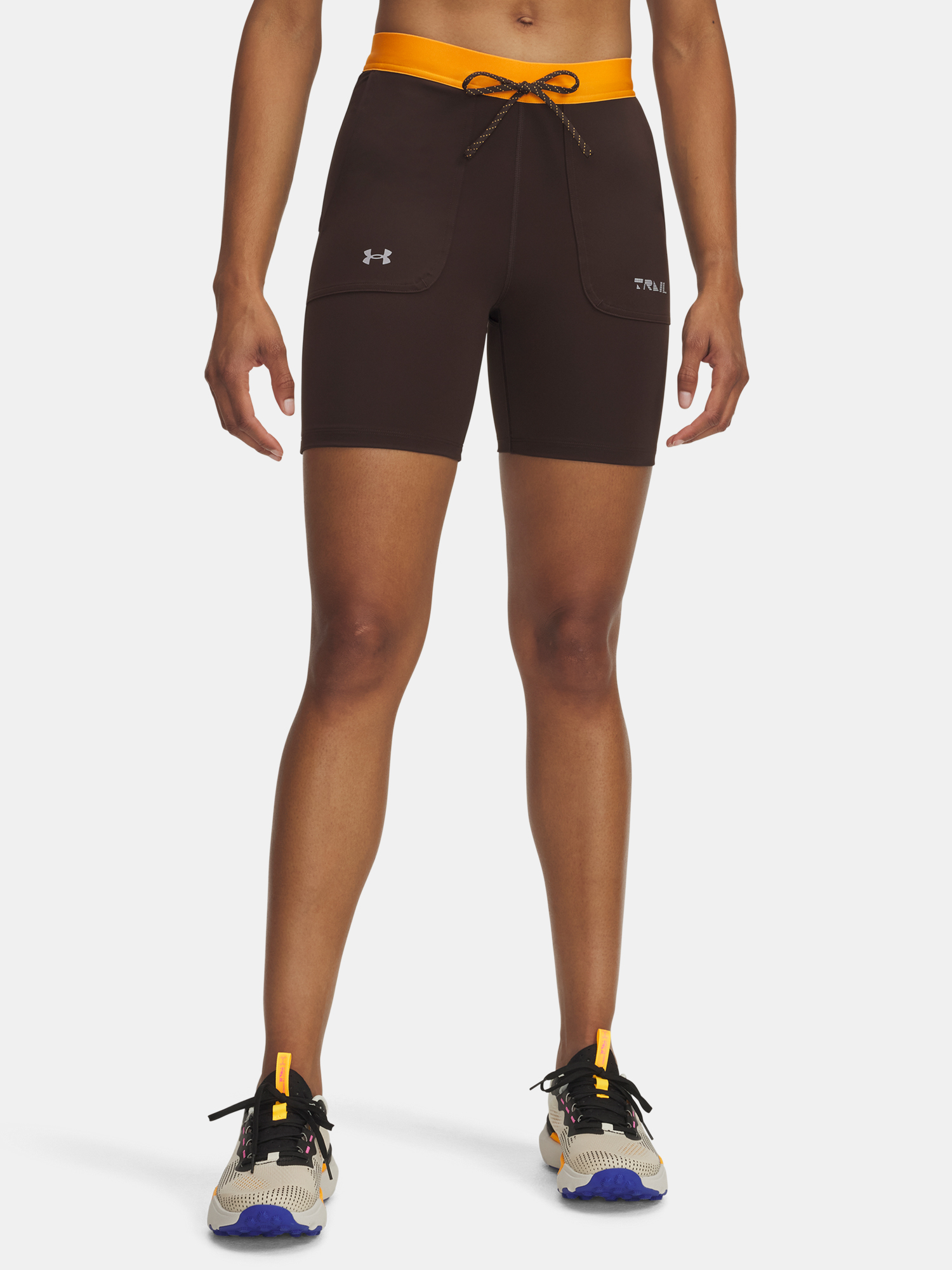 Womens shorts Under Armour UA Trail Run Fitted Short-BRN - Womens