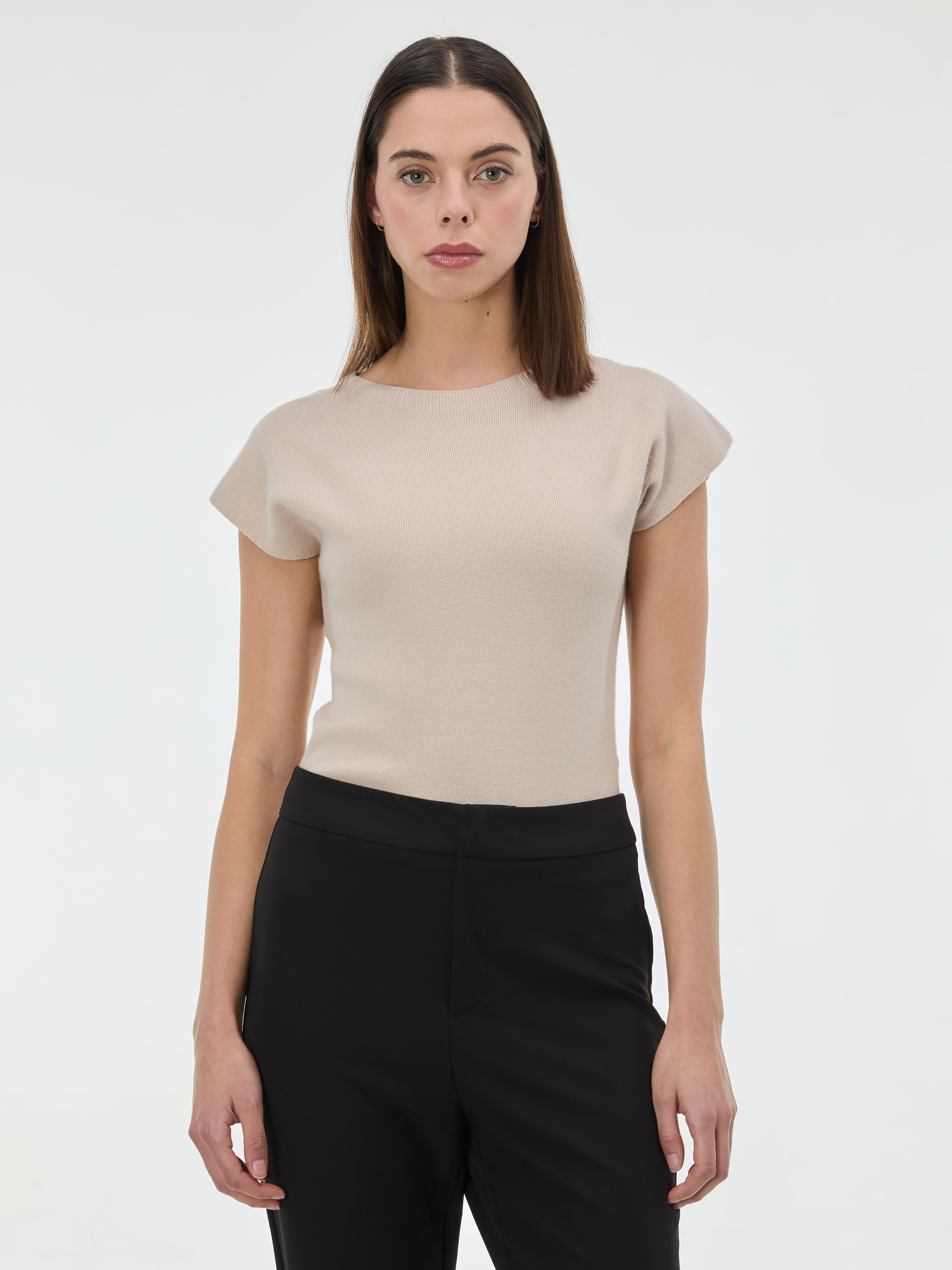 Бежов дамски пуловер без ръкави ORSAY