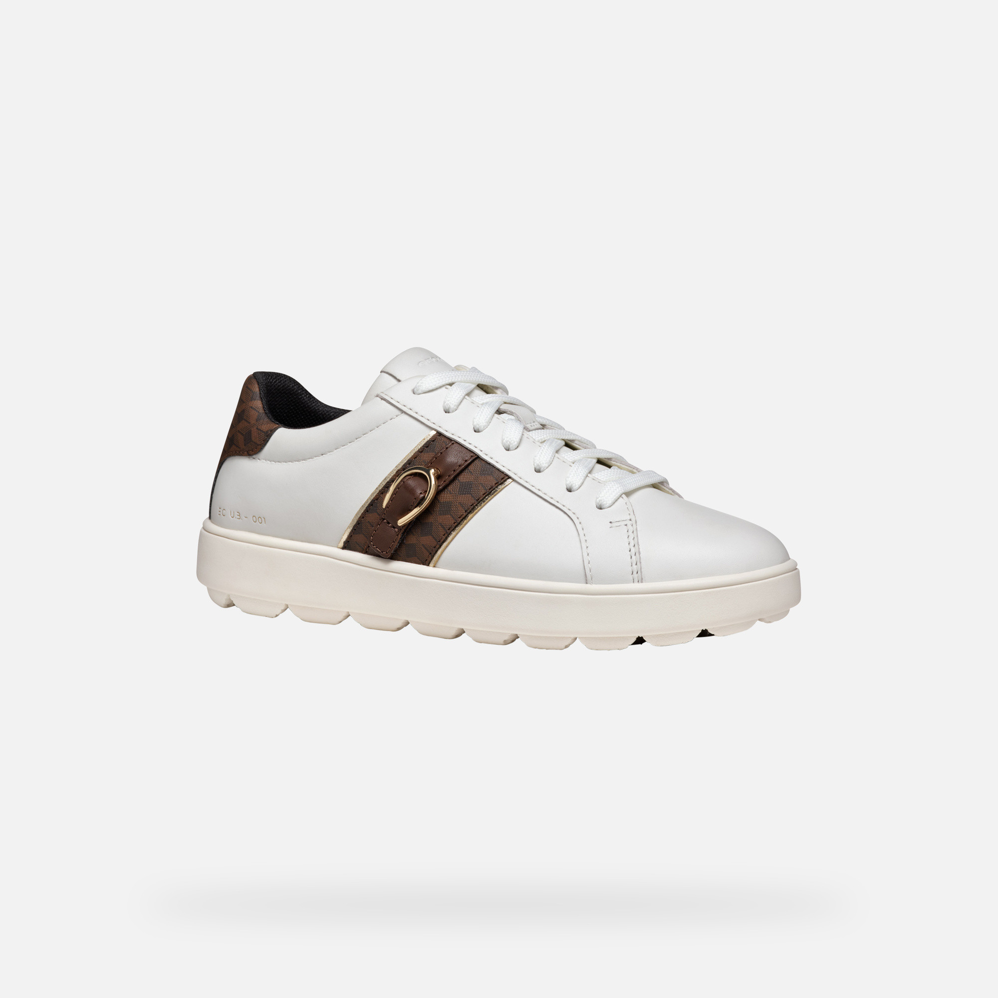 White Women's Geox Spherica Ecub-1 Sneakers - Women's