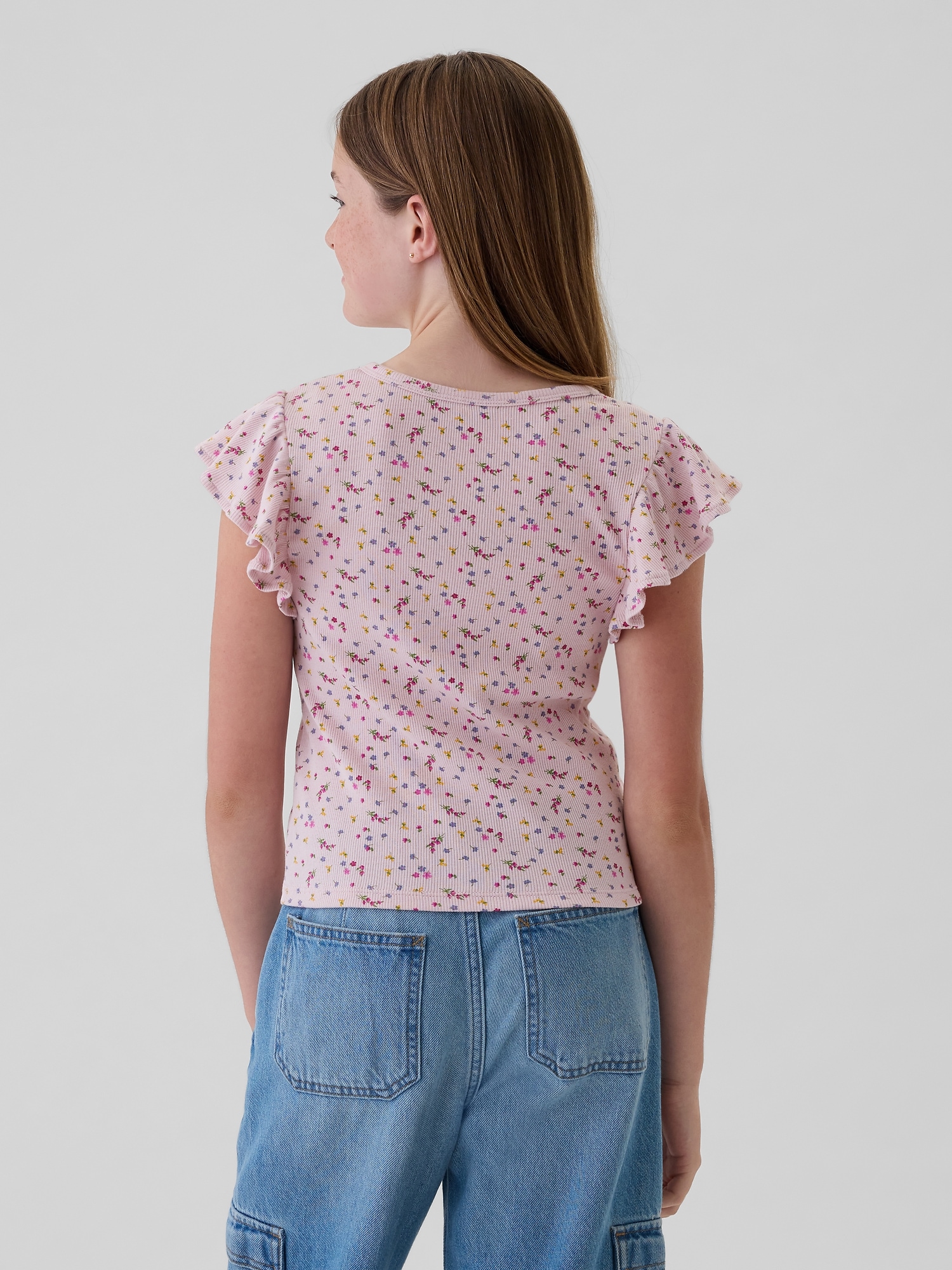 GAP Floral ribbed T-shirt - Girls