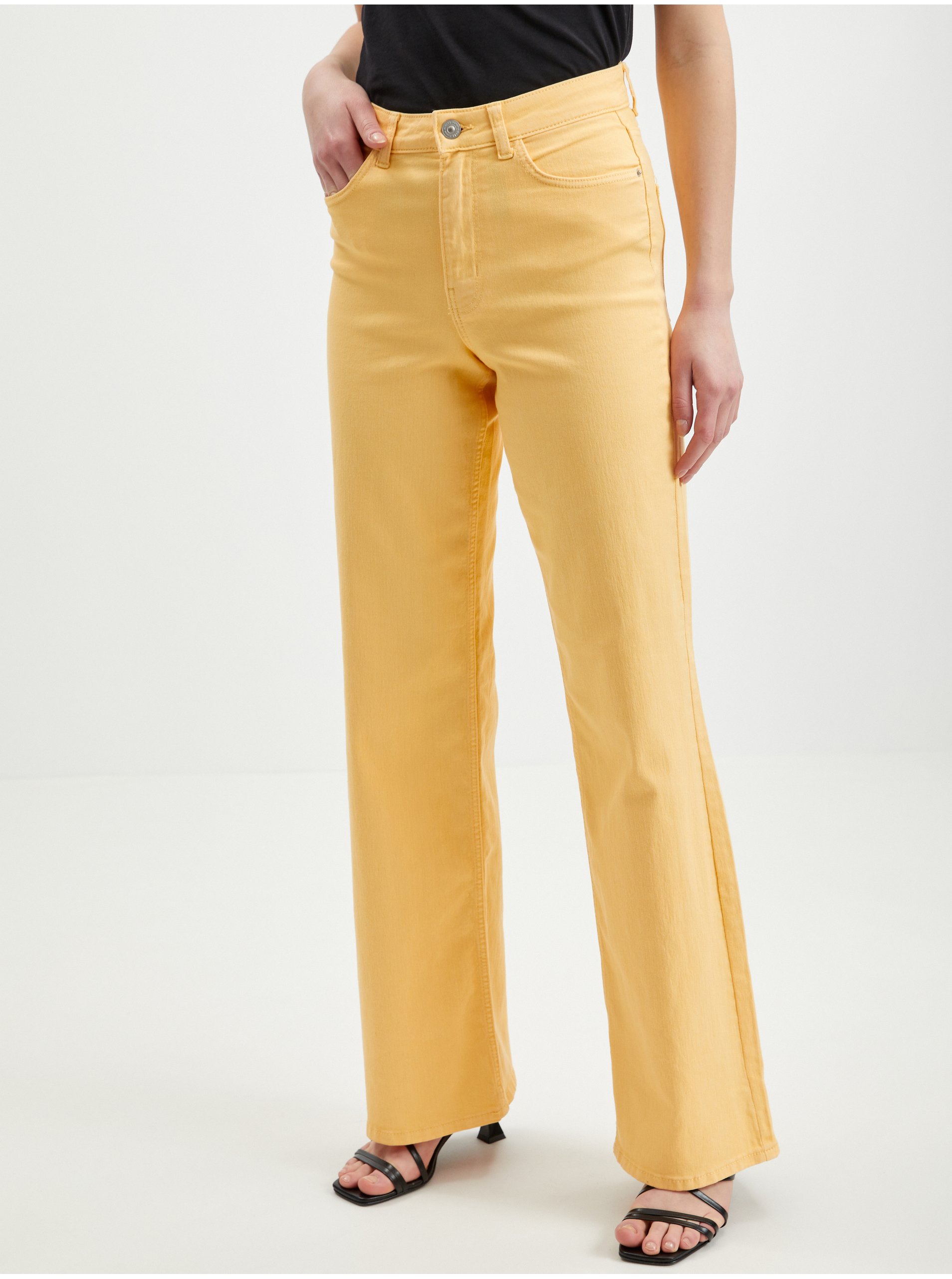 Flared, Bootcut pentru femei Pieces - galben