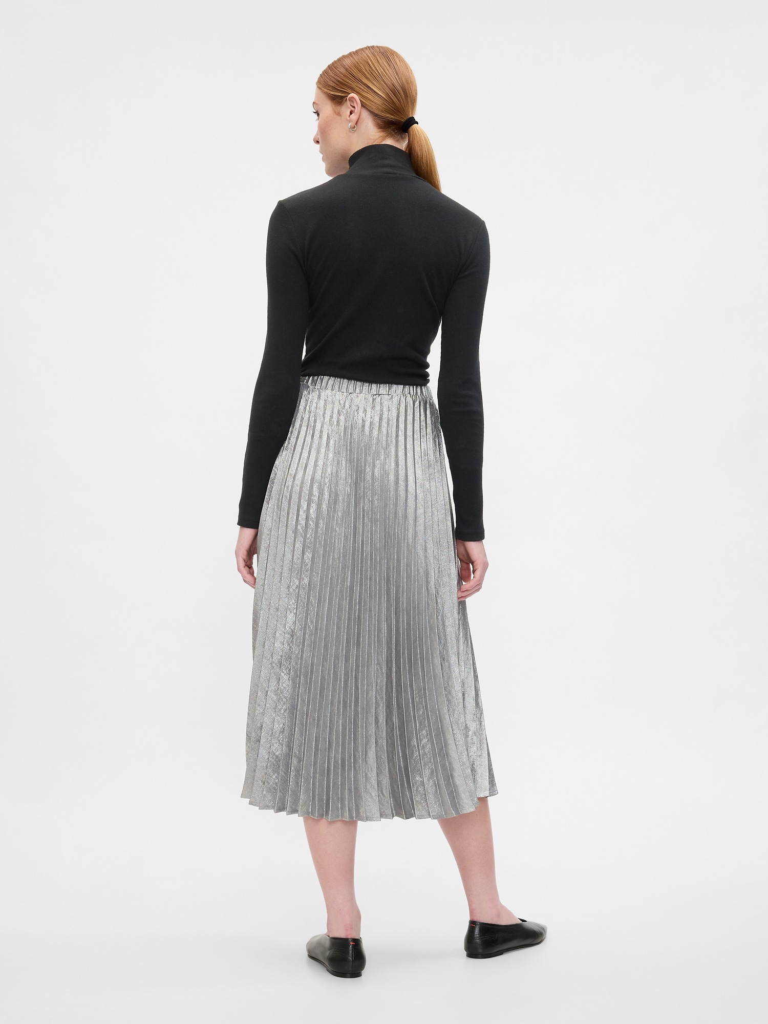GAP Metallic pleated midi skirt - Women's
