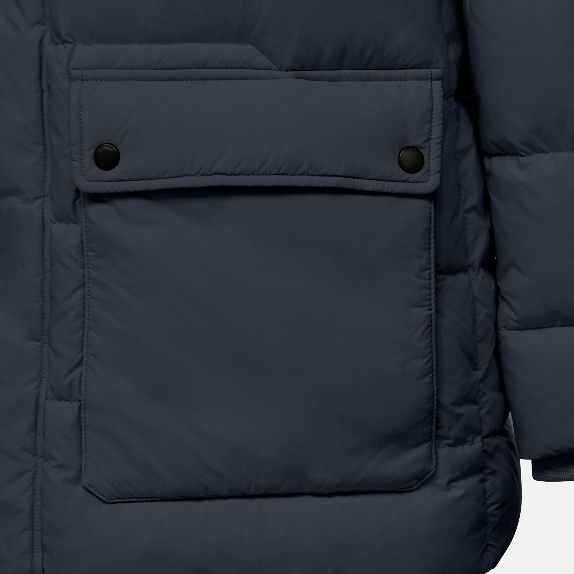 Men&#039;s Geox Elver Men&#039;s Down Jacket Navy Blue - Men&#039;s
