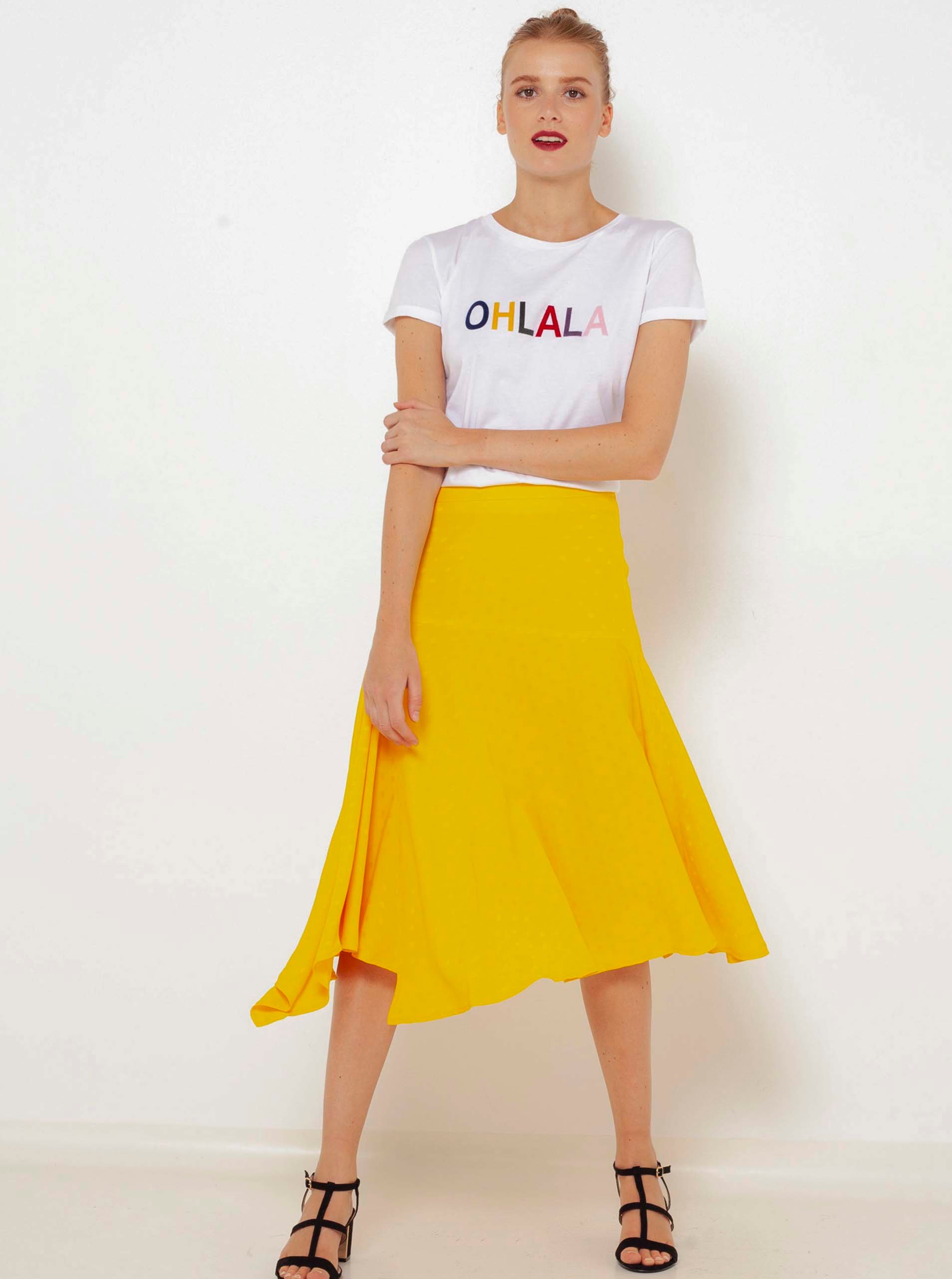 Fustă de damă CAMAIEU Yellow
