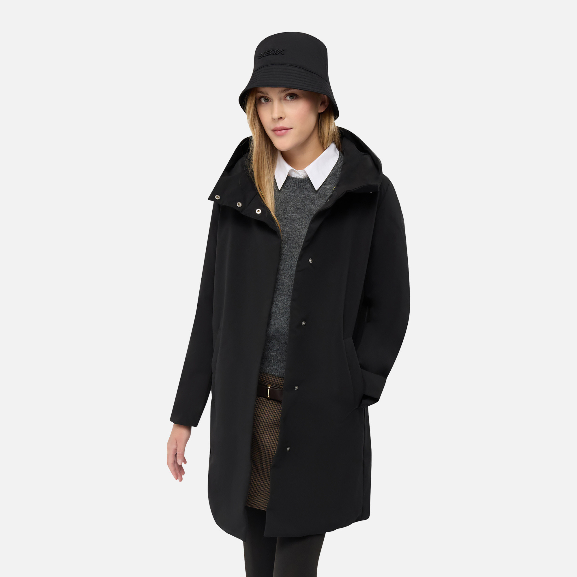 Parka neagră pentru femei Geox Spherica