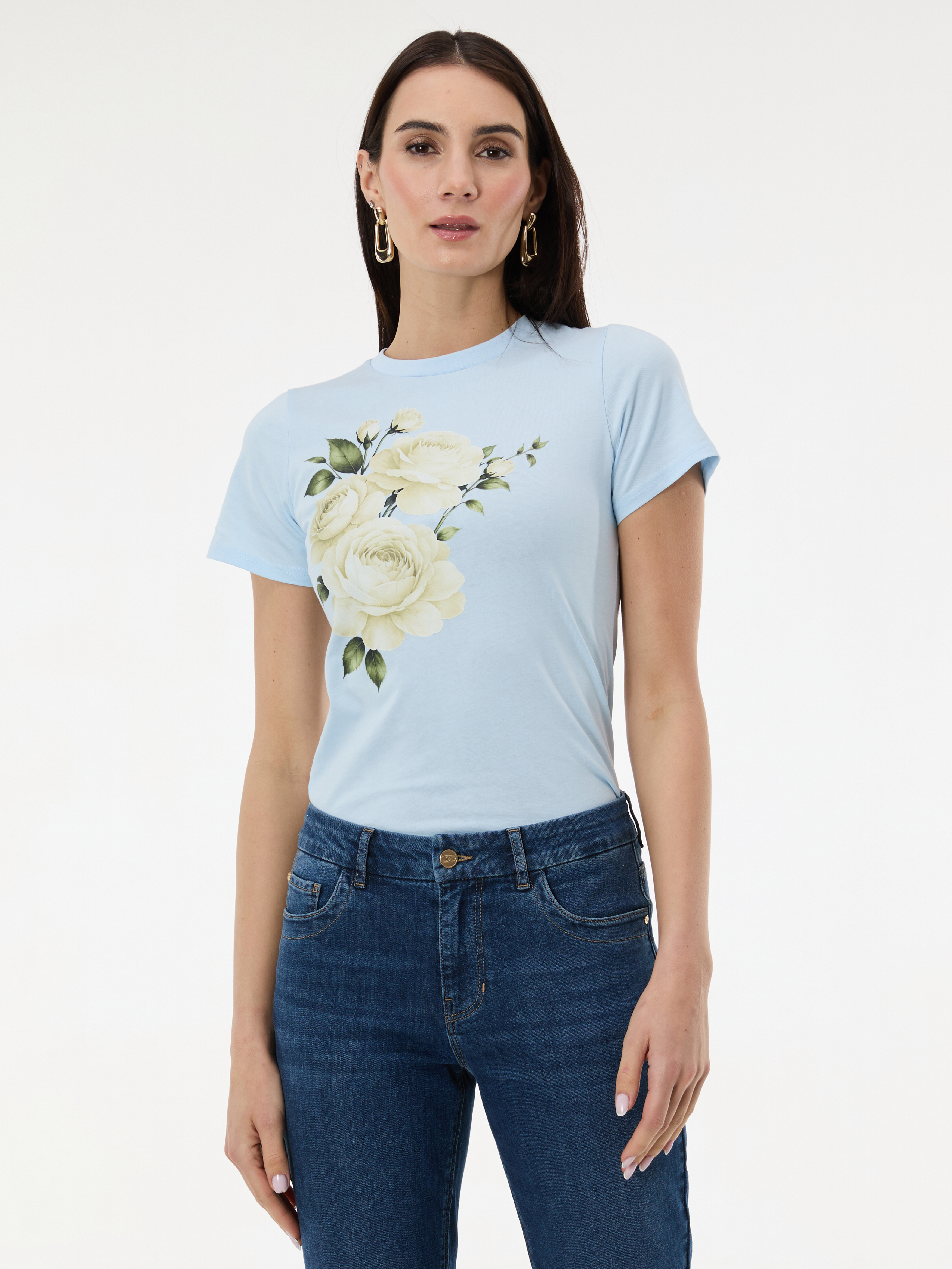 Светлосиня тениска с щампа ORSAY