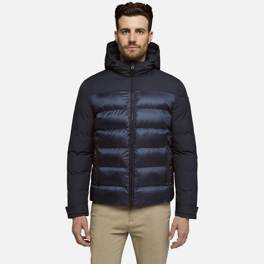 Blue men&#039;s jacket Geox Sapienza Hoojkt - Men