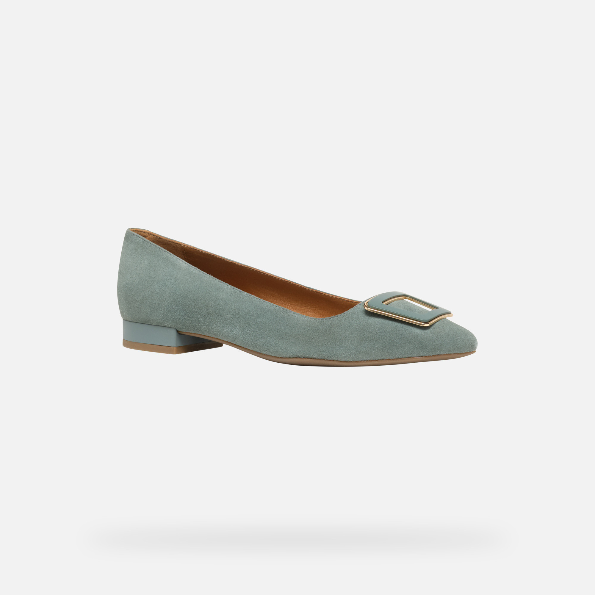 Light green women&#039;s ballet flats Geox Charyssa - Women&#039;s