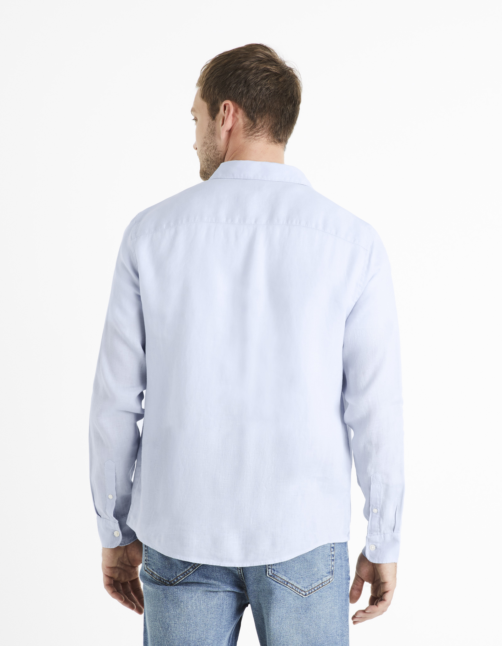 Camasi casual pentru barbati Celio - albastru deschis