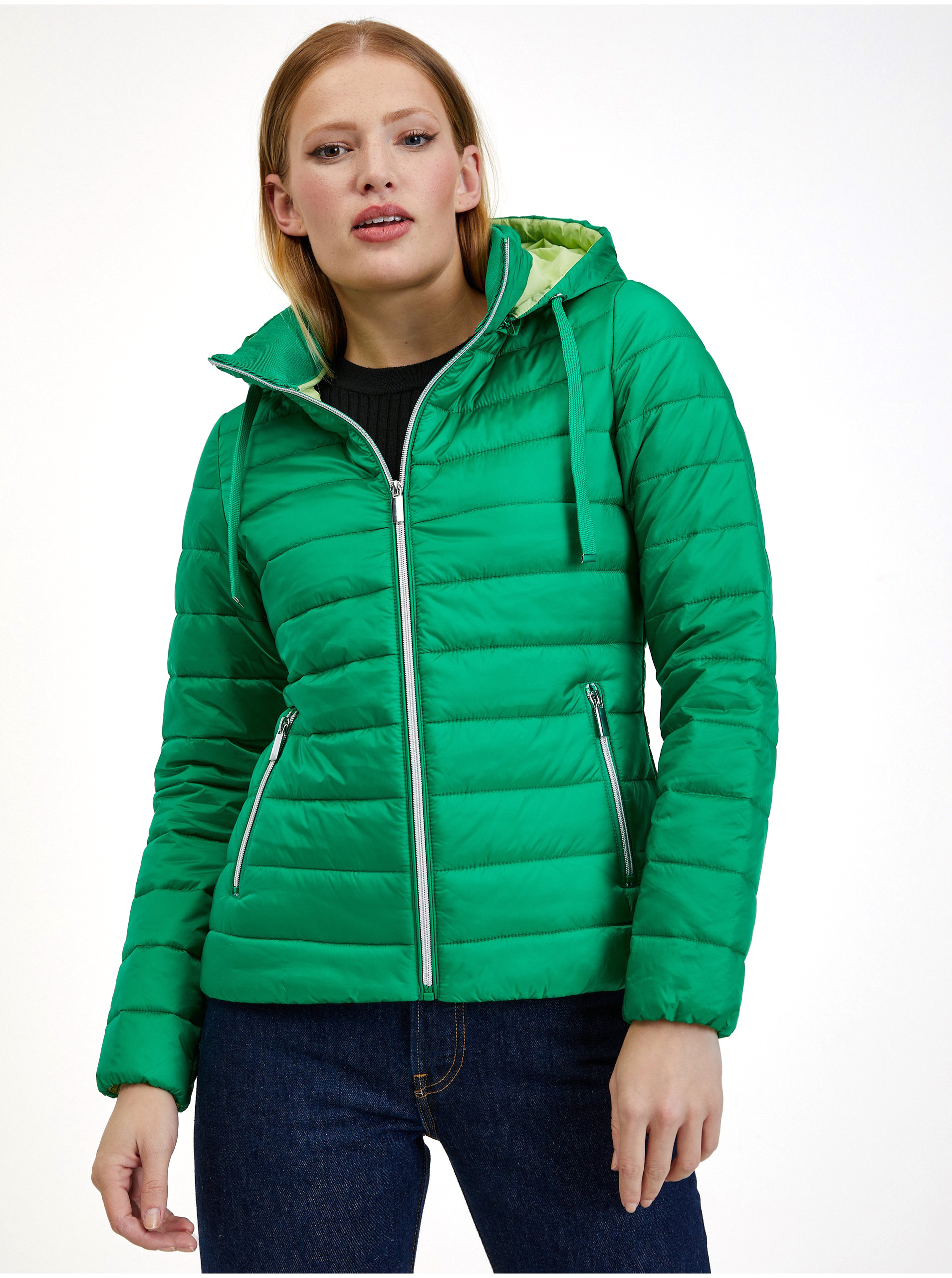 Levně Orsay Zelená dámská zimní prošívaná bunda - Dámské