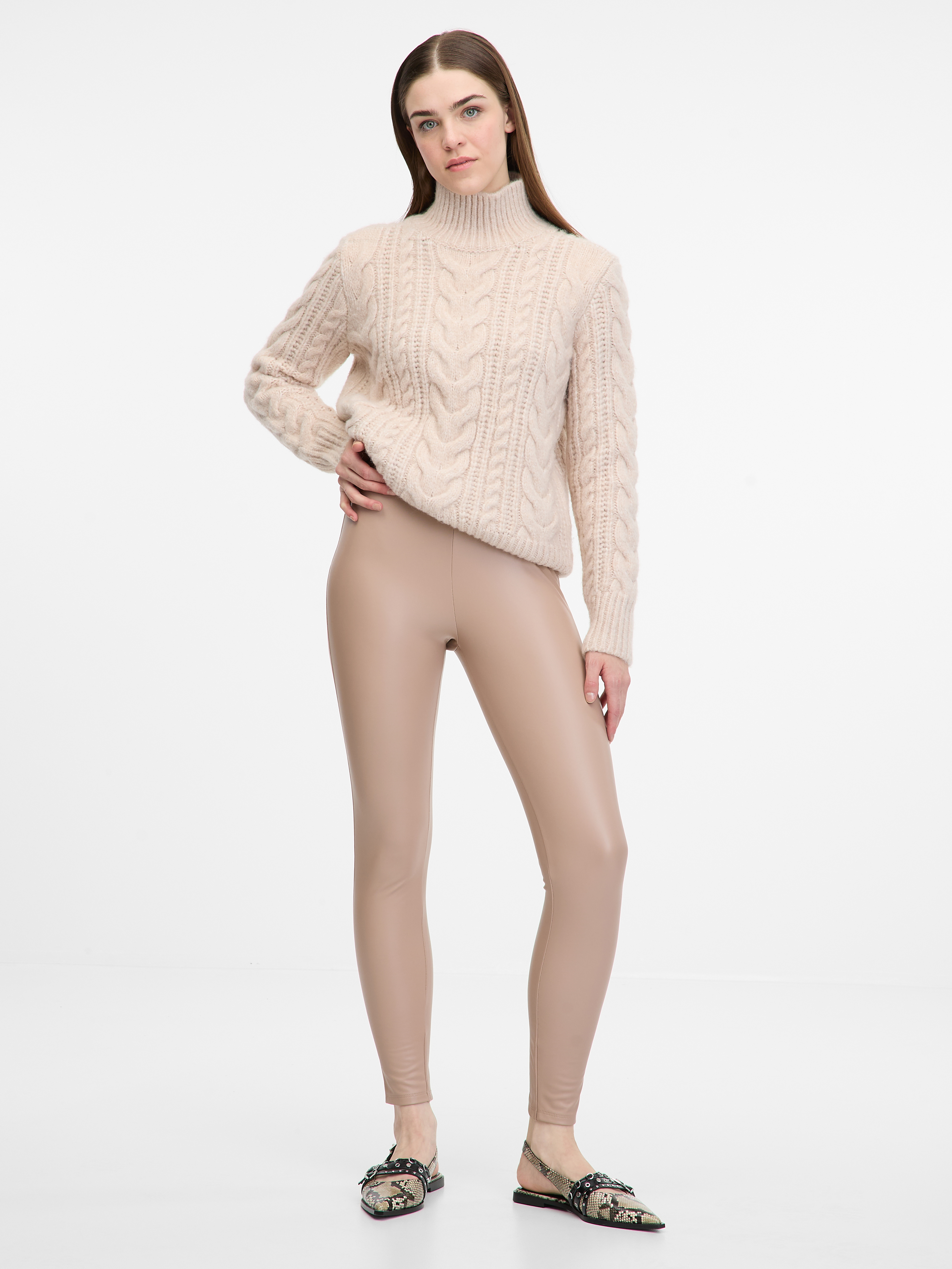 Beige women's leggings ORSAY - Women's
