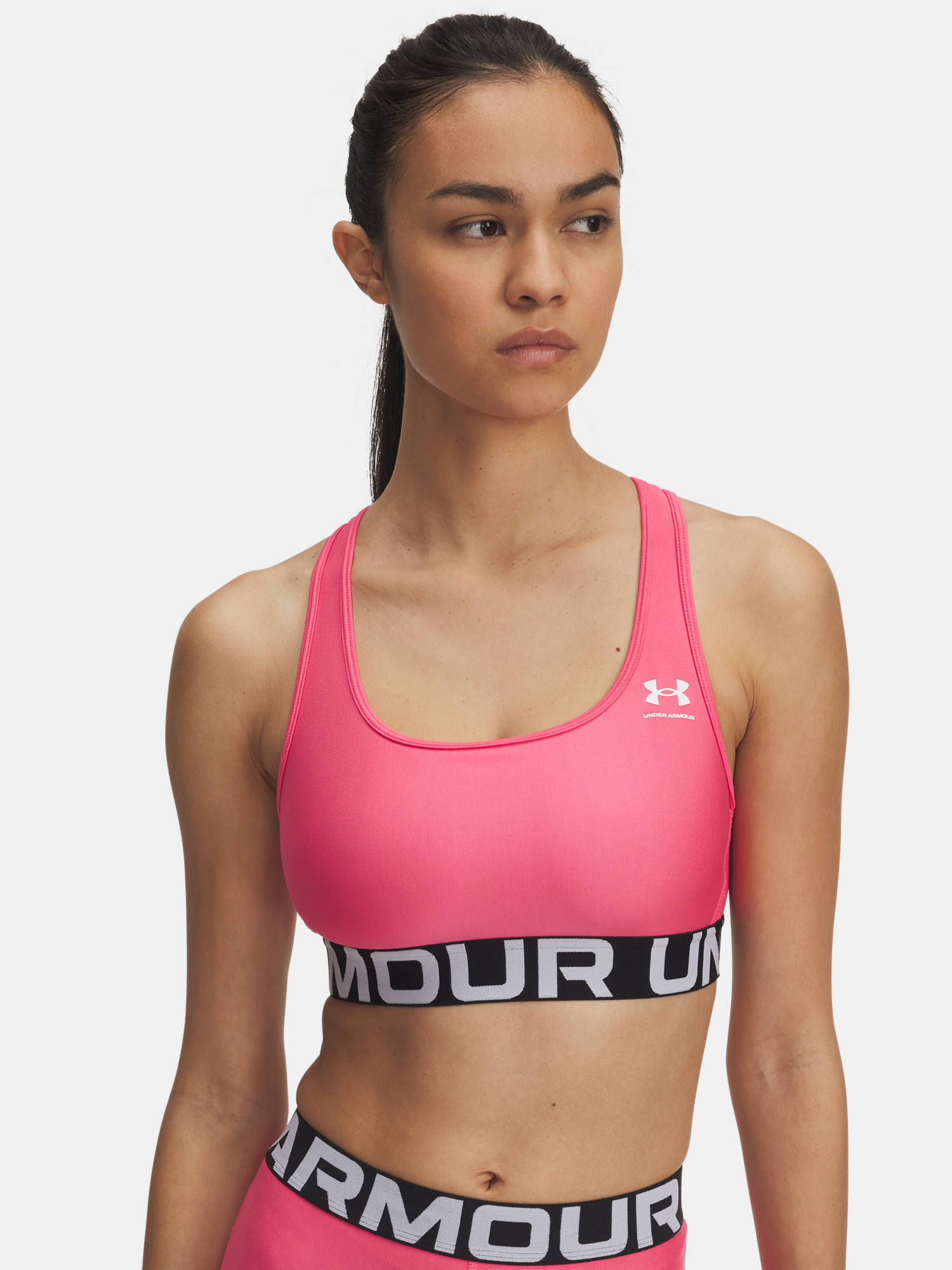 Womens bra Under Armour UA HG Mid Branded-PNK - Womens