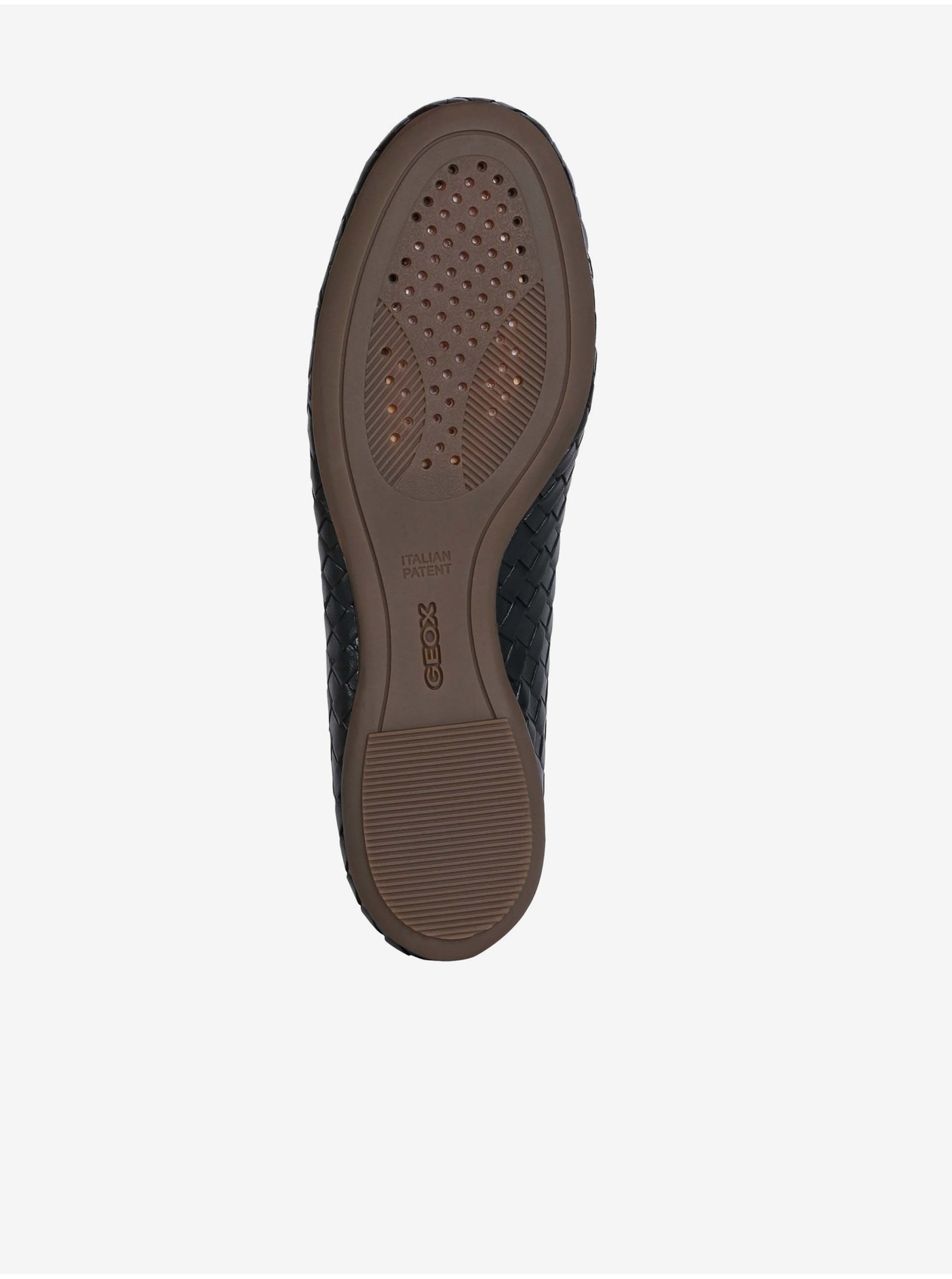 Black leather ballet flats Geox Palmaria - Women's