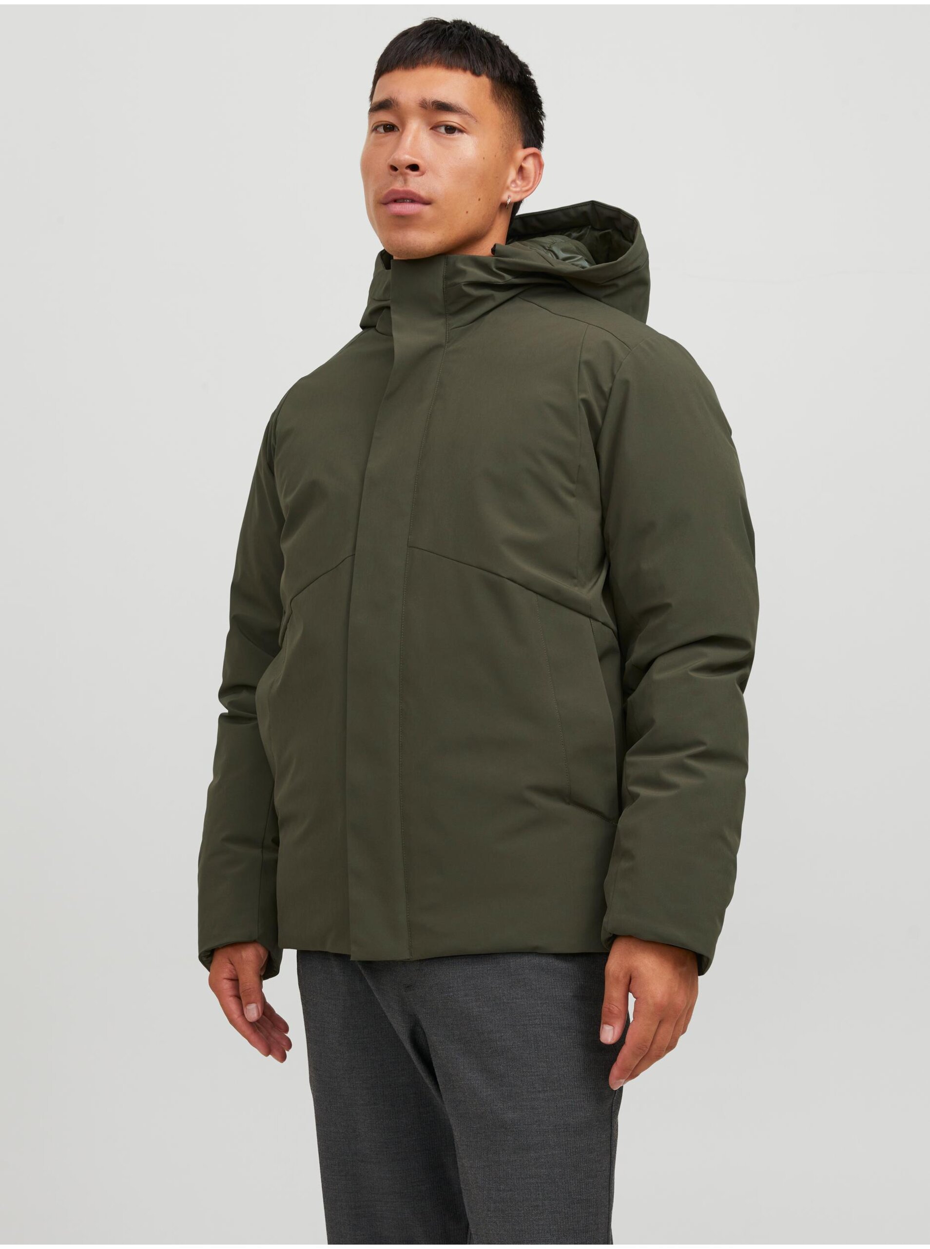 Khaki Men's Winter Jacket Jack & Jones Keen - Men's