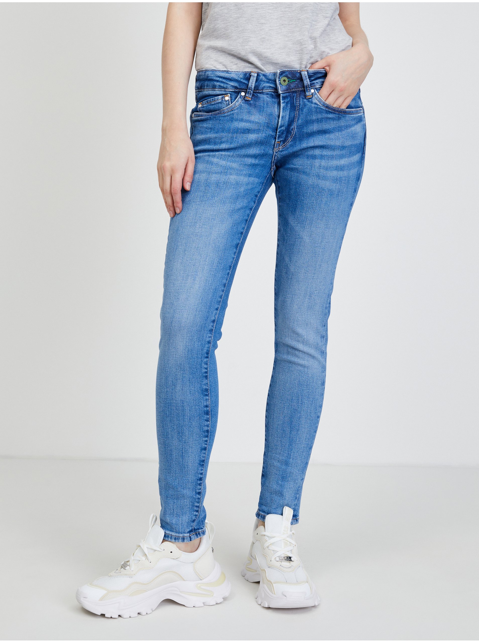 Modré dámské slim fit džíny Pepe Jeans - Dámské