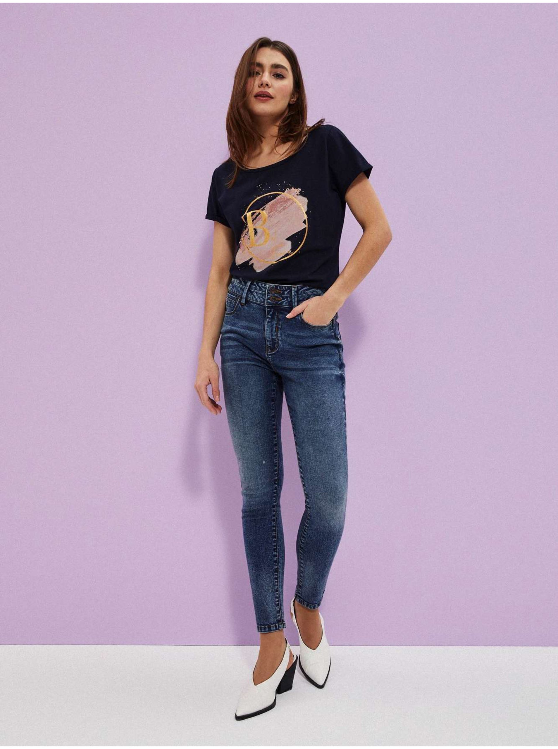 Slim fit pentru femei Moodo - albastru inchis