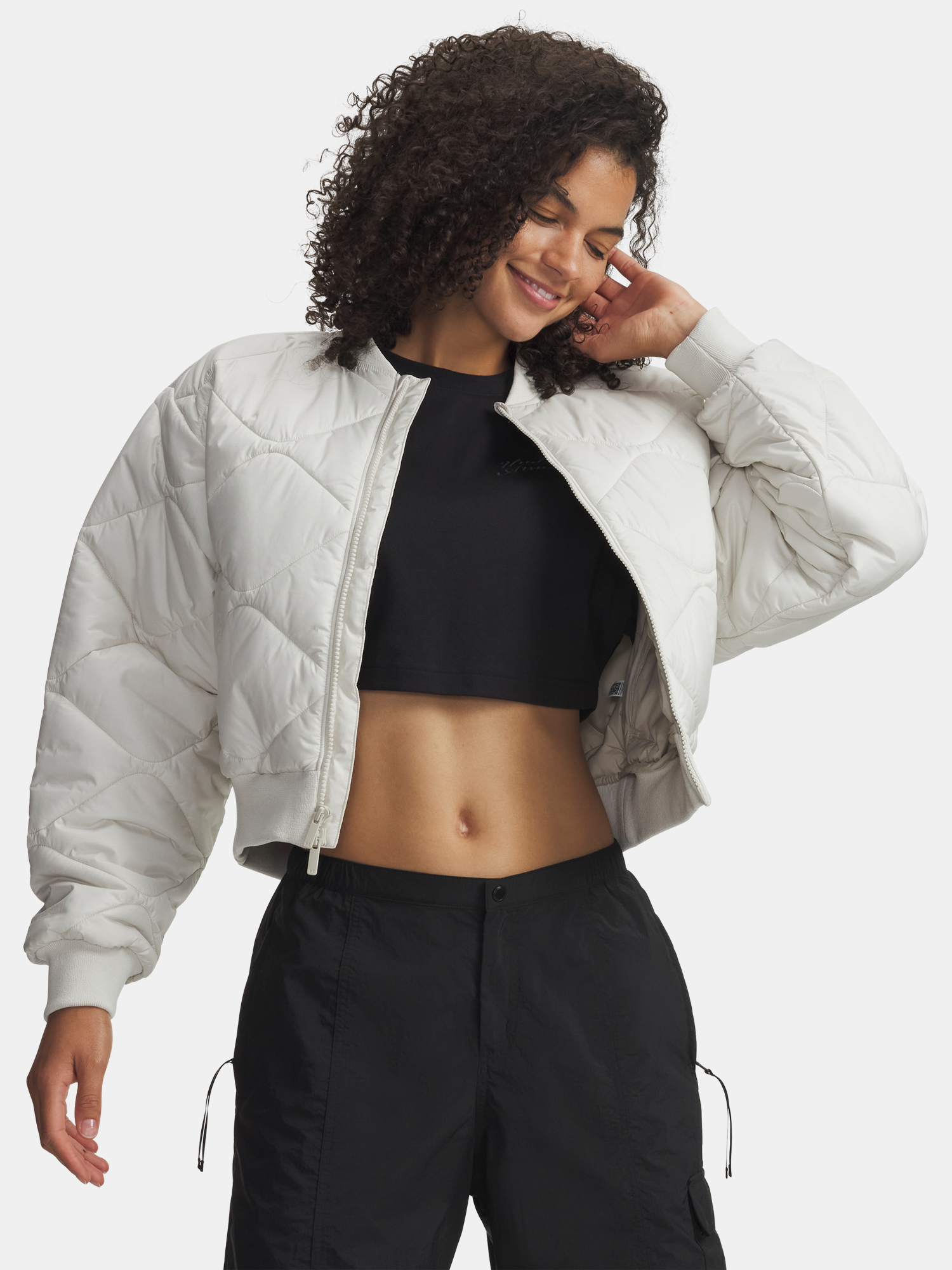 Women's Under Armour Heritage Bomber-WHT Jacket - Women's