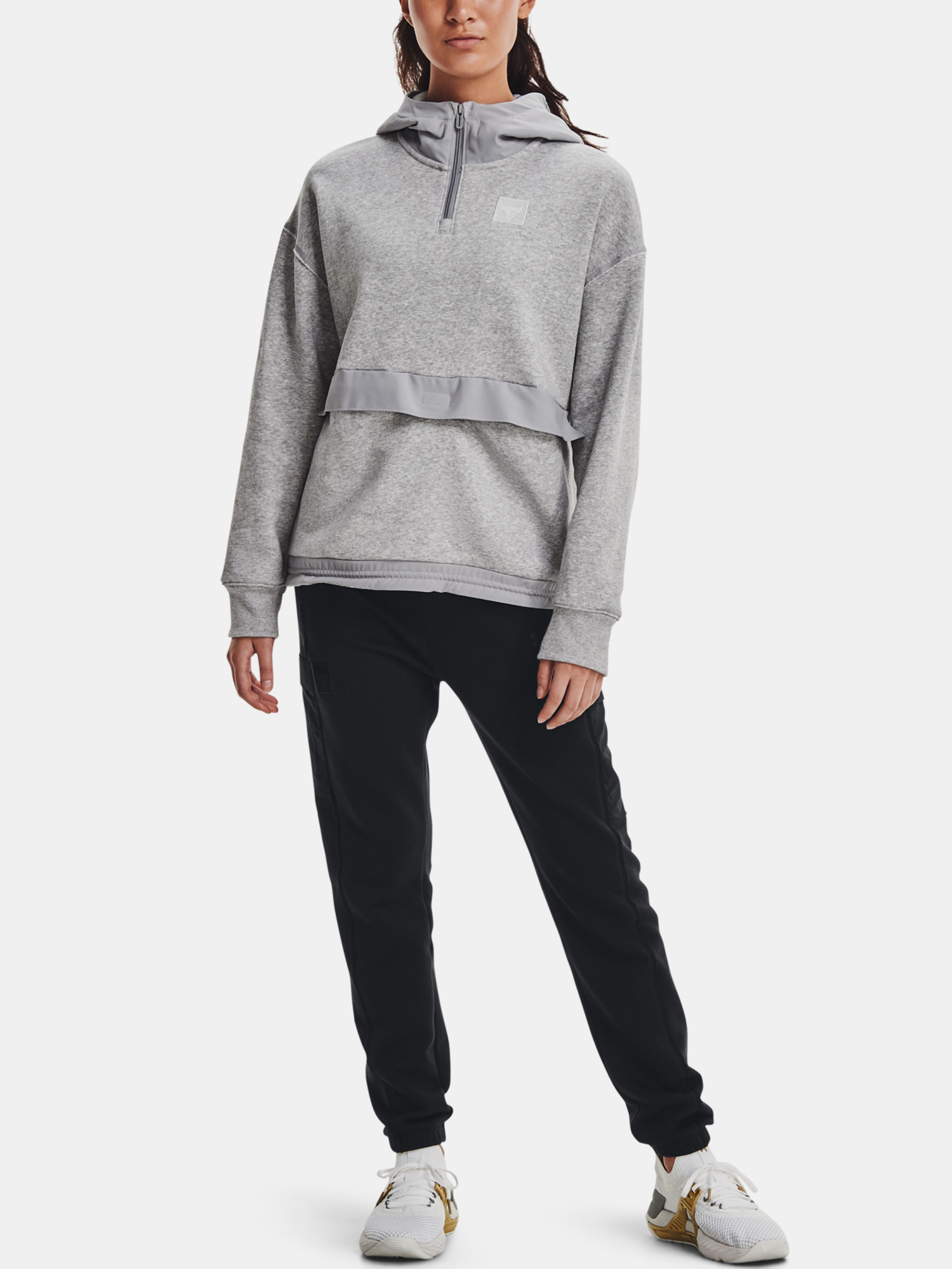 Under Armour Sweatshirt UA Prjct Rock Fleece 1/4 Zip-GRY - Women's