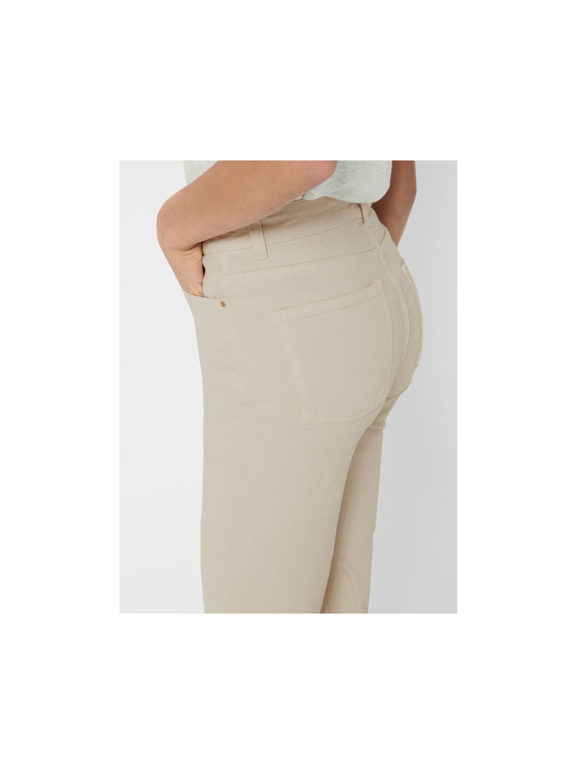 Beige women's cropped straight fit jeans ONLY Emily - Women's