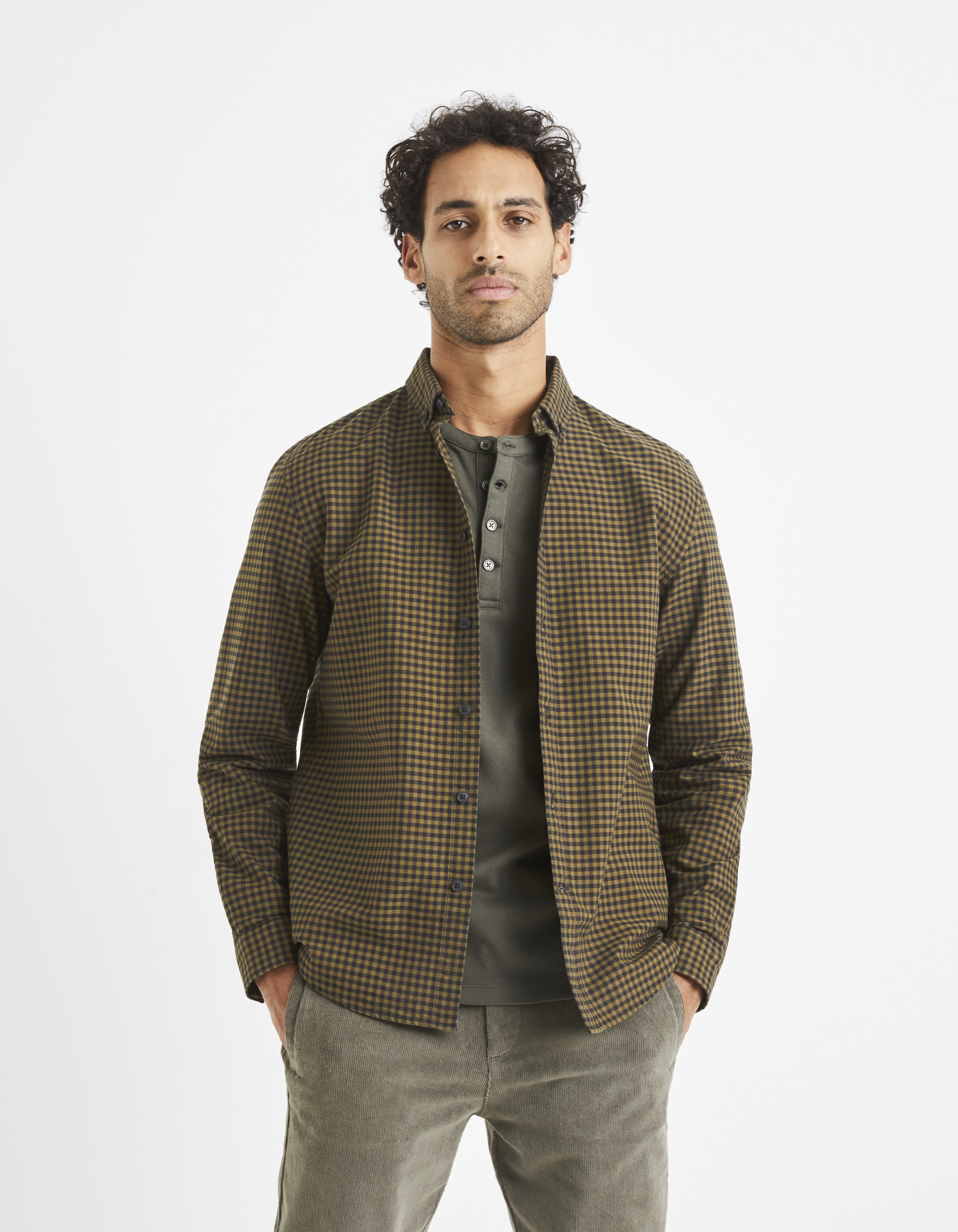 Celio Kostkovaná košile ze 100% bavlny - Pánské