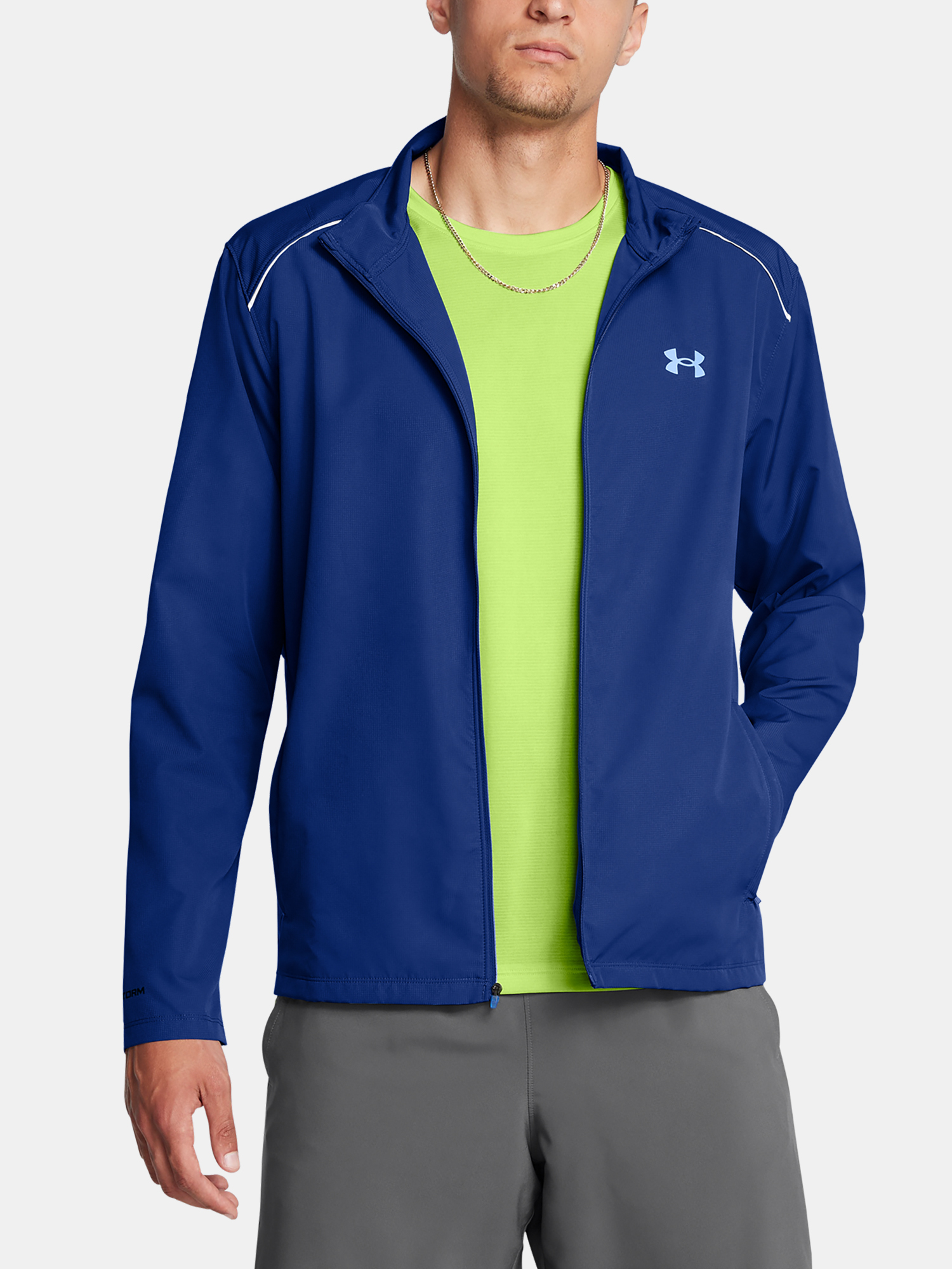 Men's Under Armour UA Launch Jacket-BLU - Men's