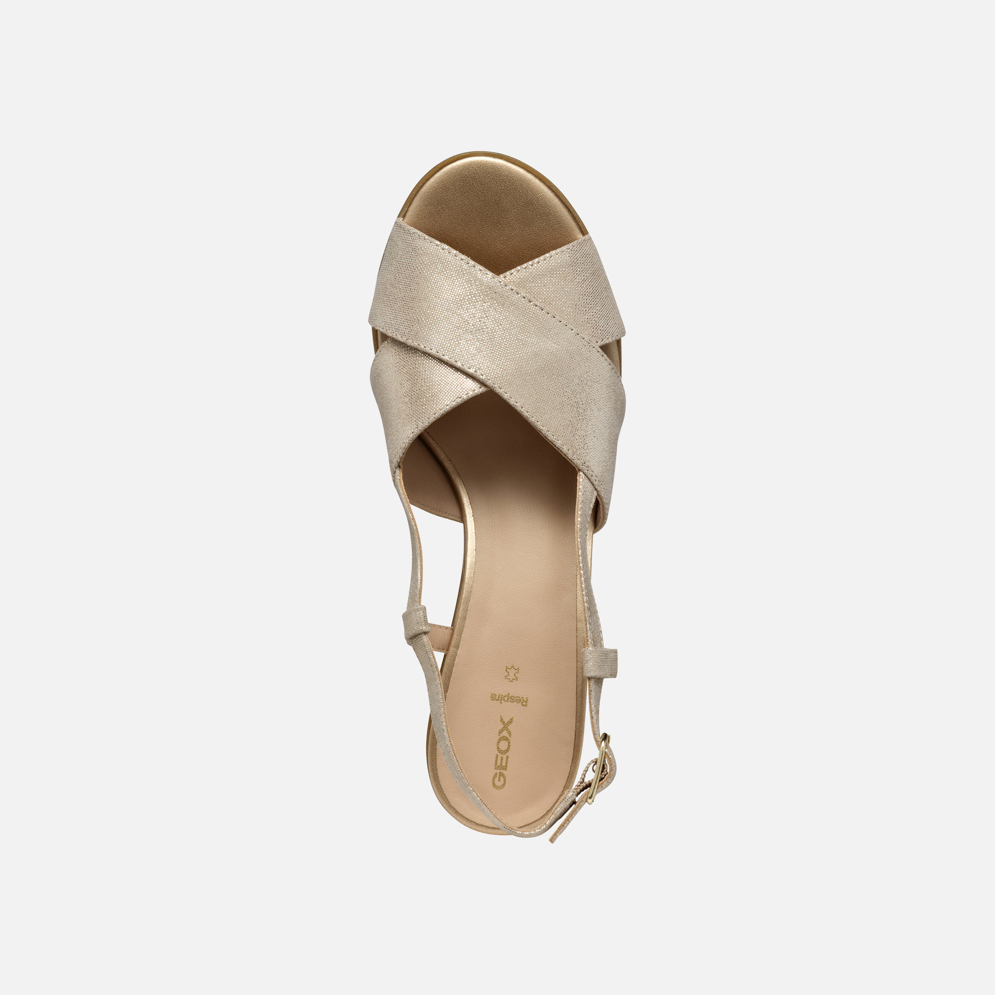 Gold women&#039;s sandals Geox Aurely 50 - Women&#039;s