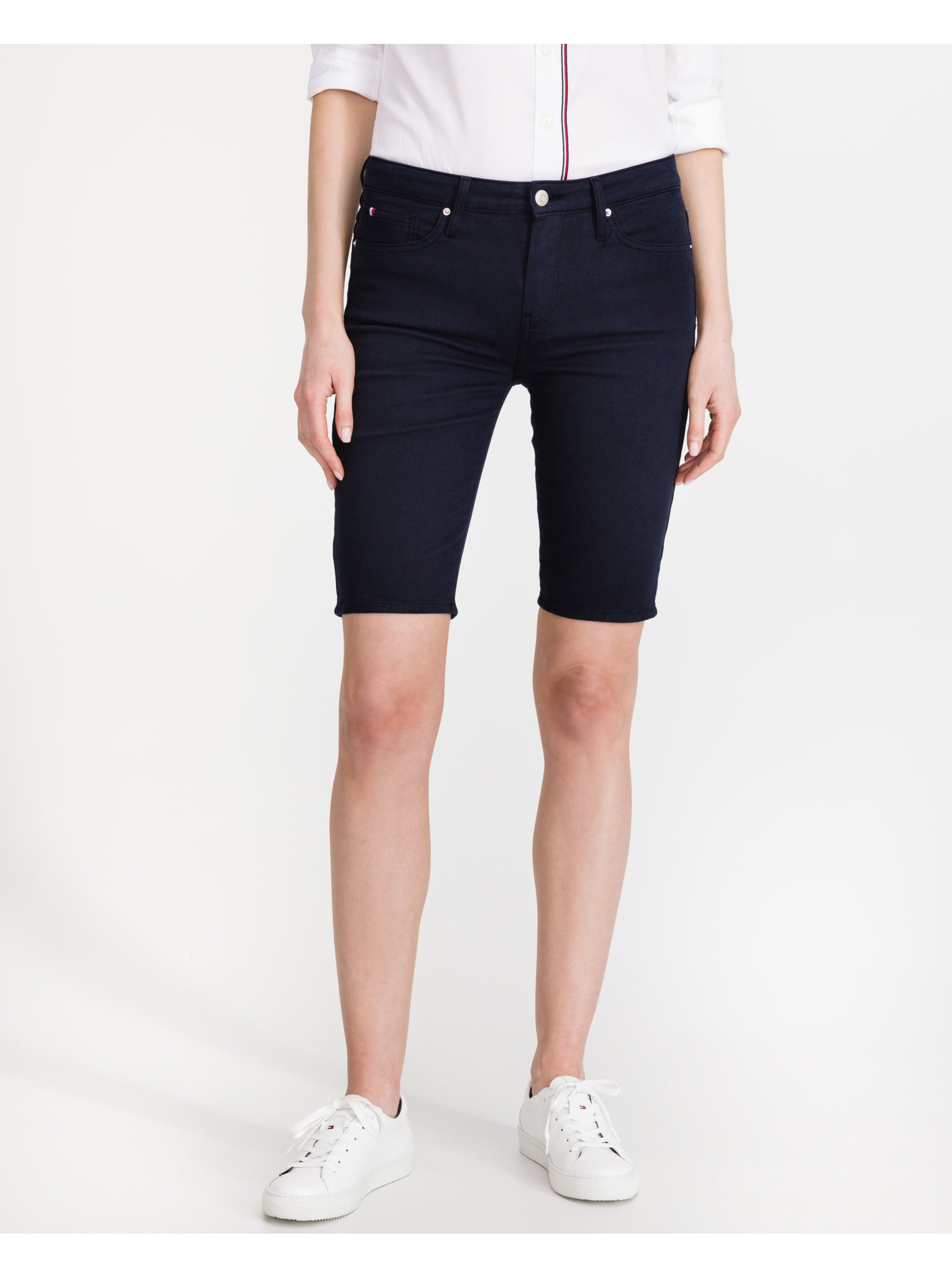 Tommy Hilfiger Krátke Nohavice - VENICE SLIM RW CLR BERMUDA Tmavomodré