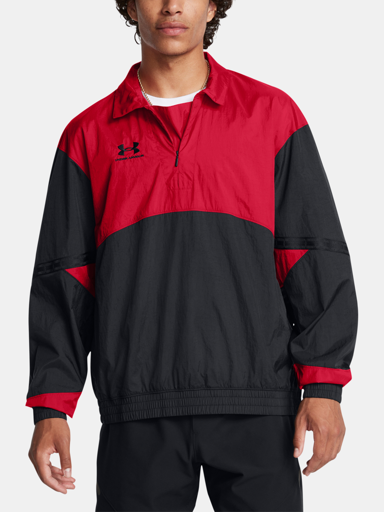 Men's Jacket Under Armour UA M's 96 Terrace Drill Top-RED - Men's