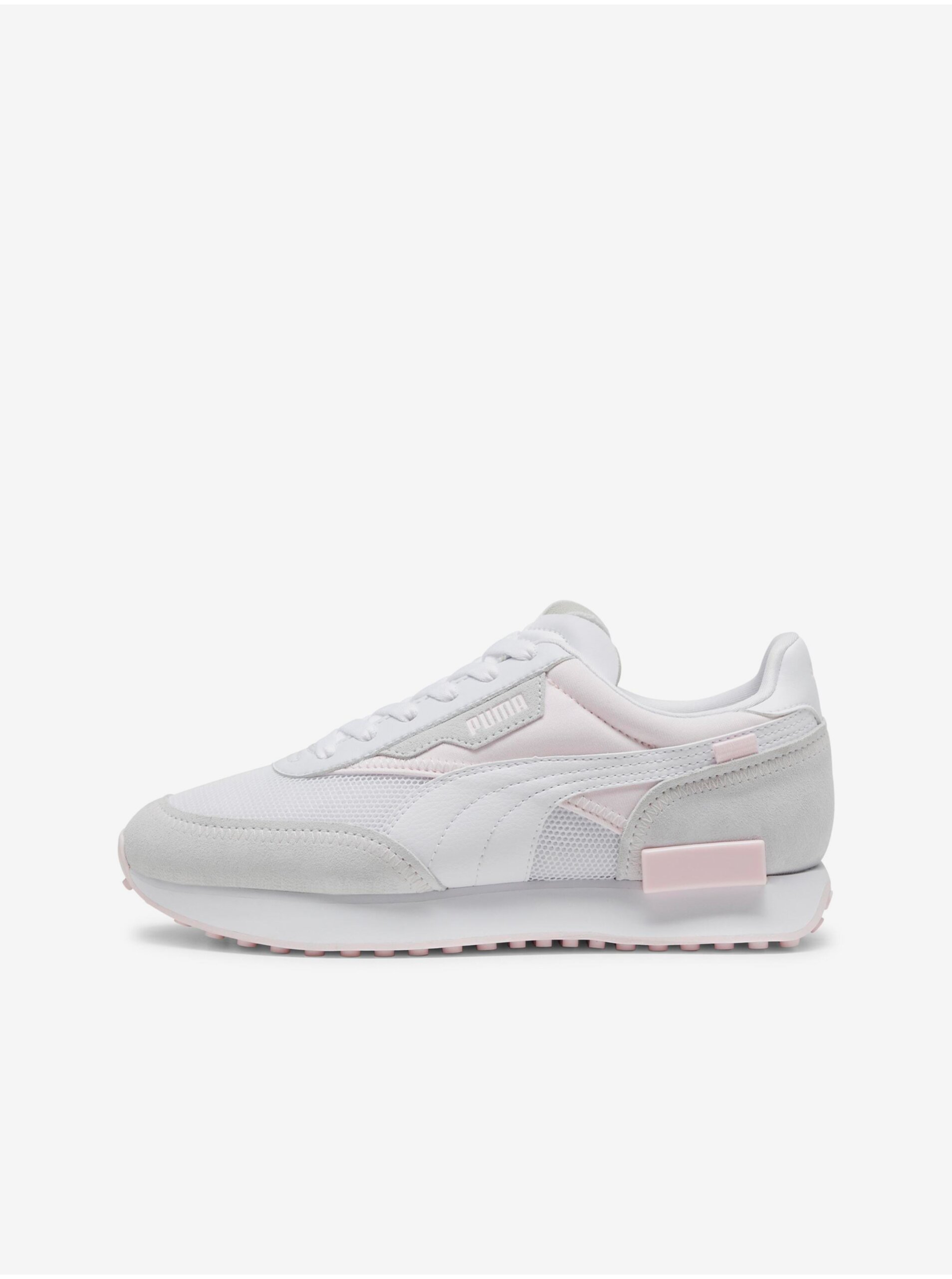 Puma Future Rider Q Women's Pink and White Sneakers with Leather Details - Women's