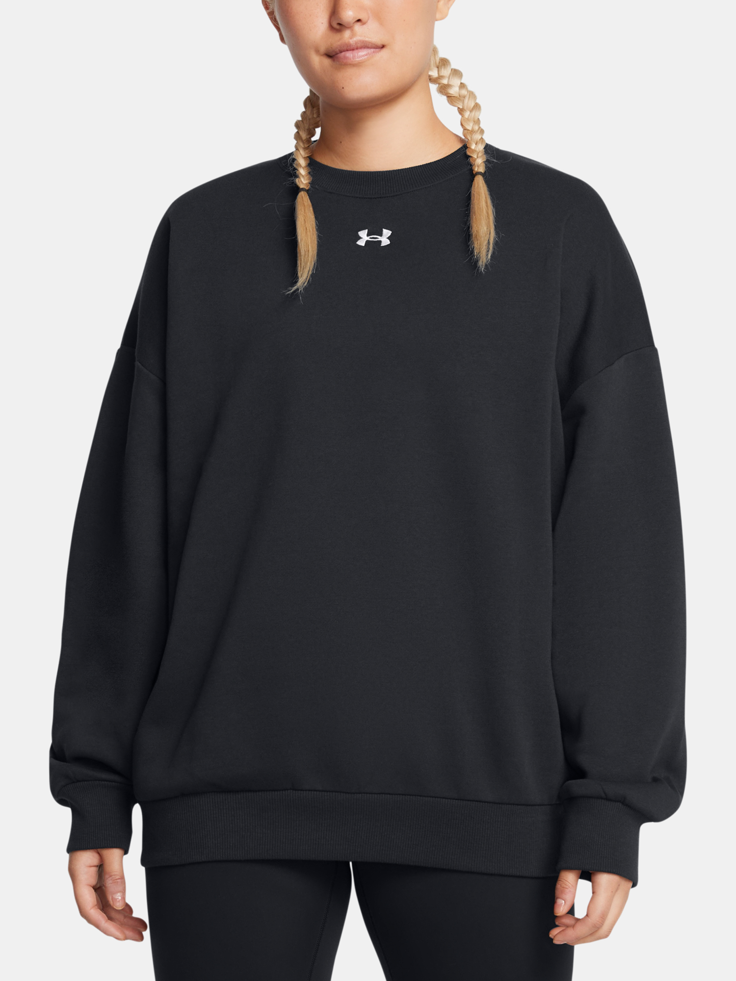 Women's Under Armour Rival Fleece OS Crew-BLK Sweatshirt - Women's