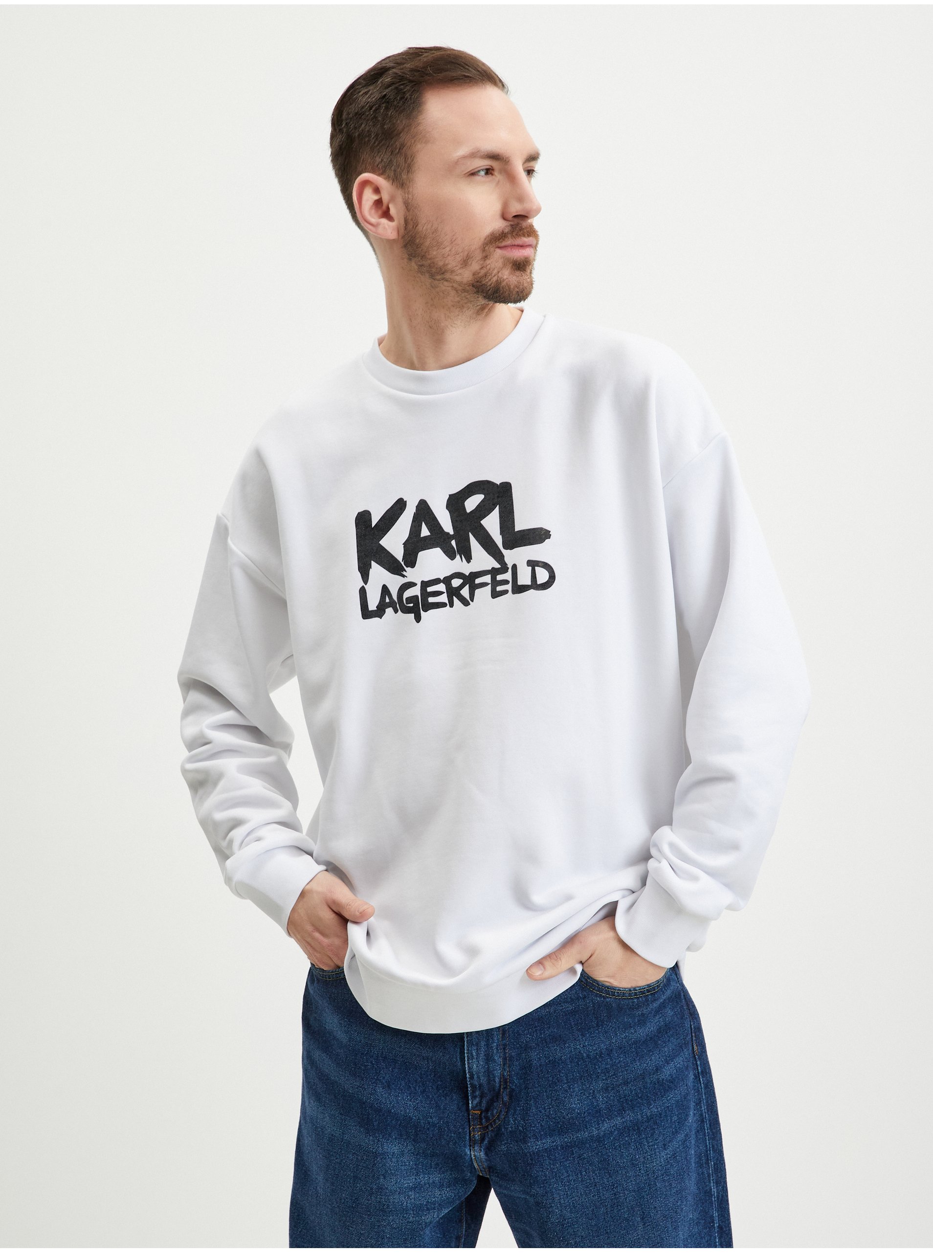 White Men's Sweatshirt KARL LAGERFELD - Men