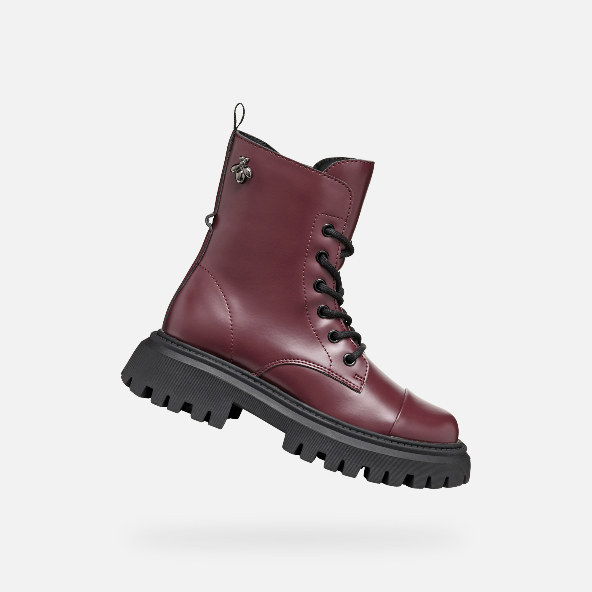Бордови боти до глезена за момичета Geox Maquinnens