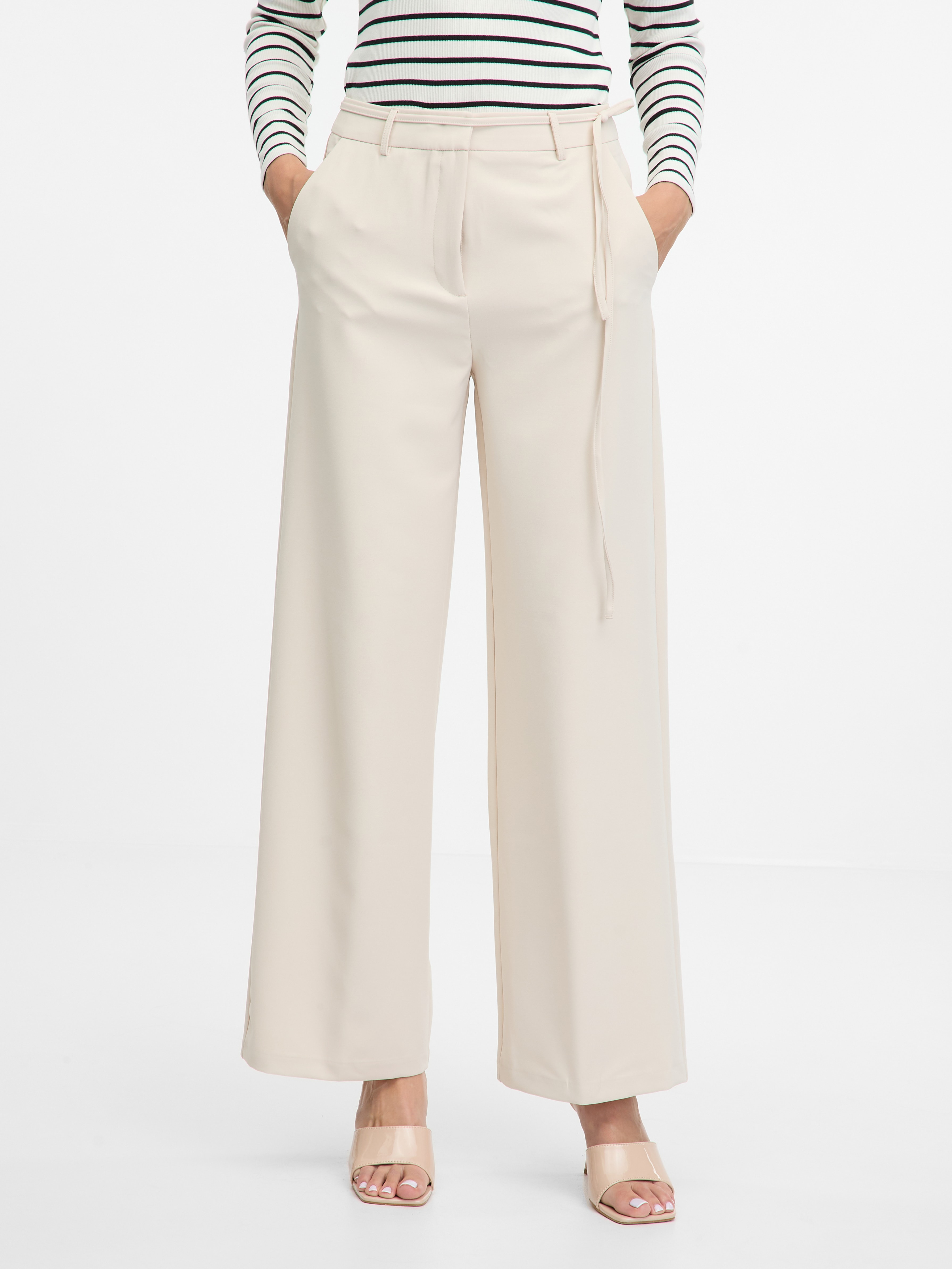 Orsay Cream women's wide trousers - Women's