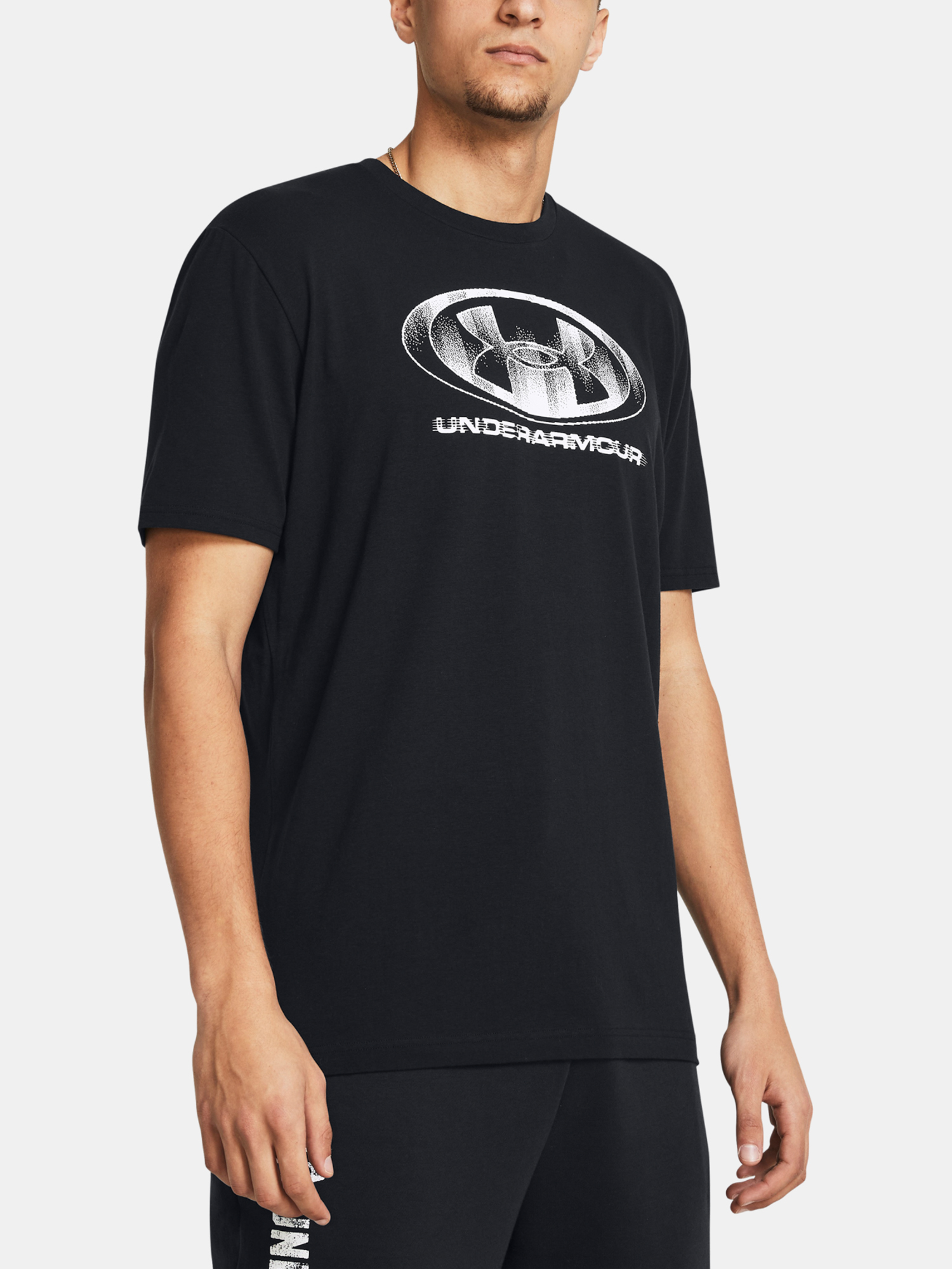 Men's T-shirt Under Armour UA M GLITCH LOGO 60/40S SS-BLK - Men's