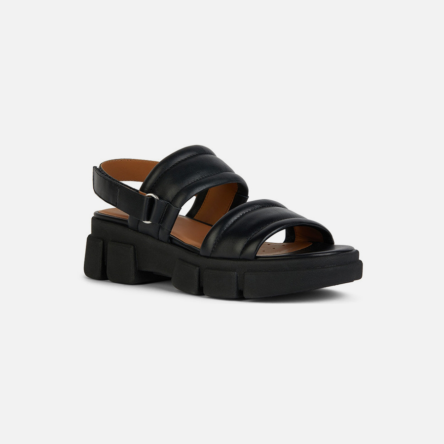 Black women&#039;s sandals Geox Lisbona A - Women&#039;s