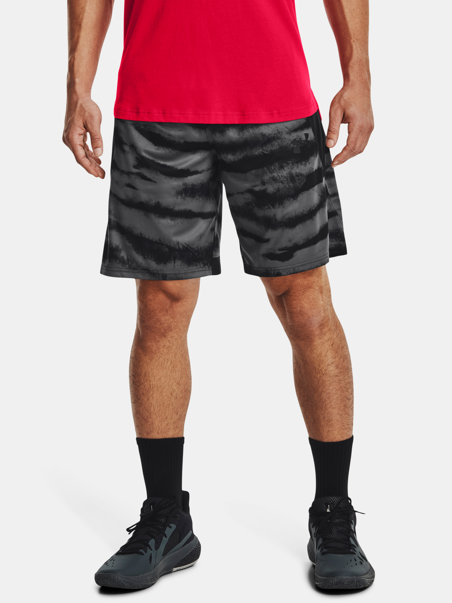 Under Armour Kraťasy UA BASELINE 10'' PRINT SHORT-BLK - Pánské