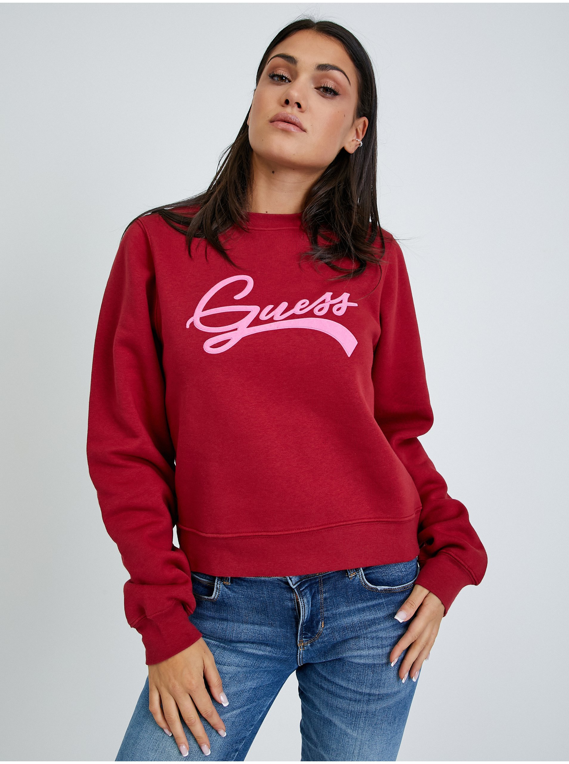 Red Women's Sweatshirt Guess Tinca - Women