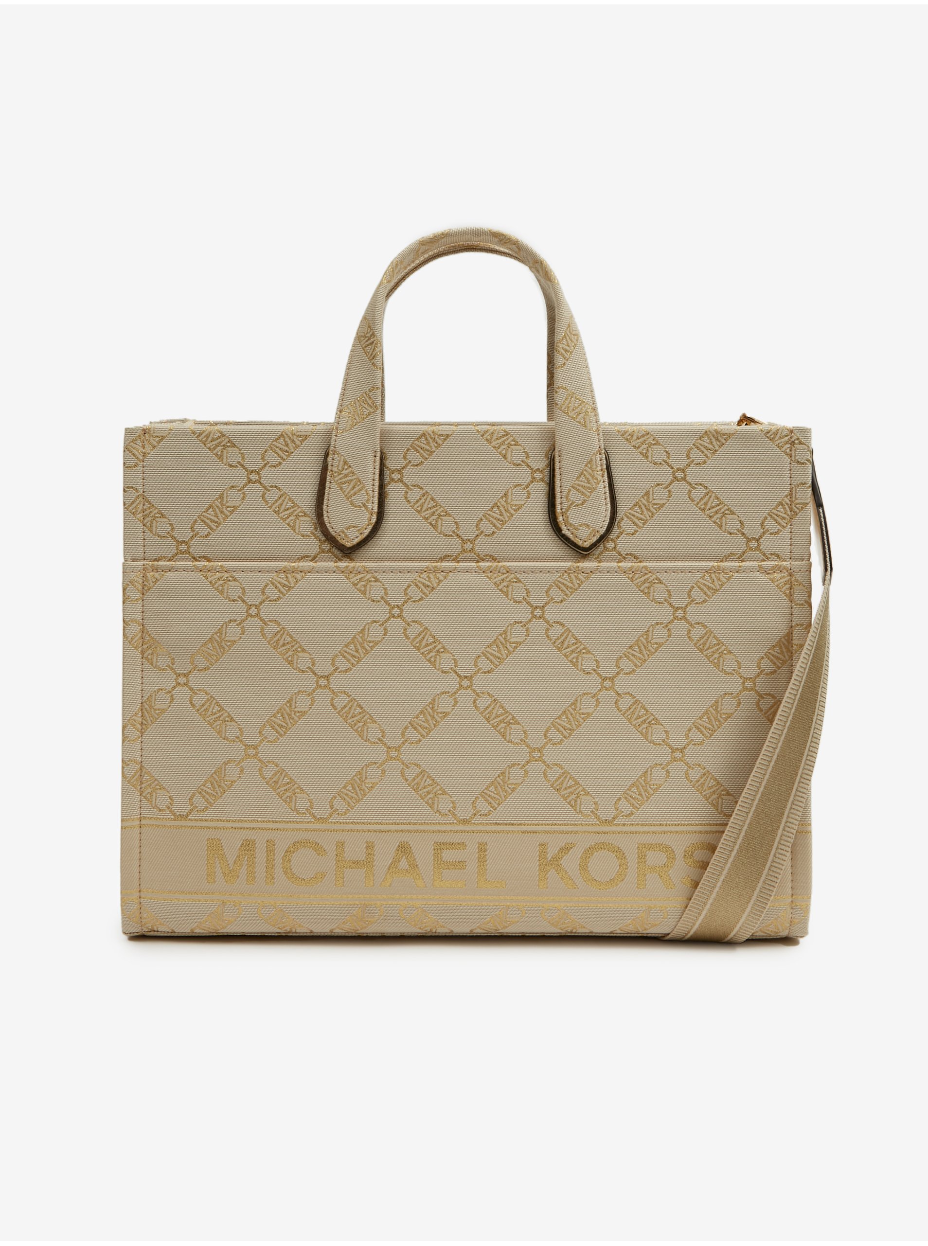 Light Brown Women's Patterned Handbag Michael Kors Grab Tote - Women