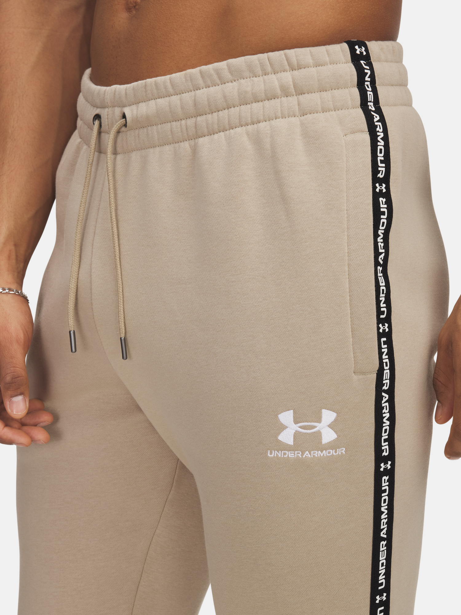 Men&#039;s Sweatpants Under Armour UA Icon Fleece Jgr Taping-BRN - Mens