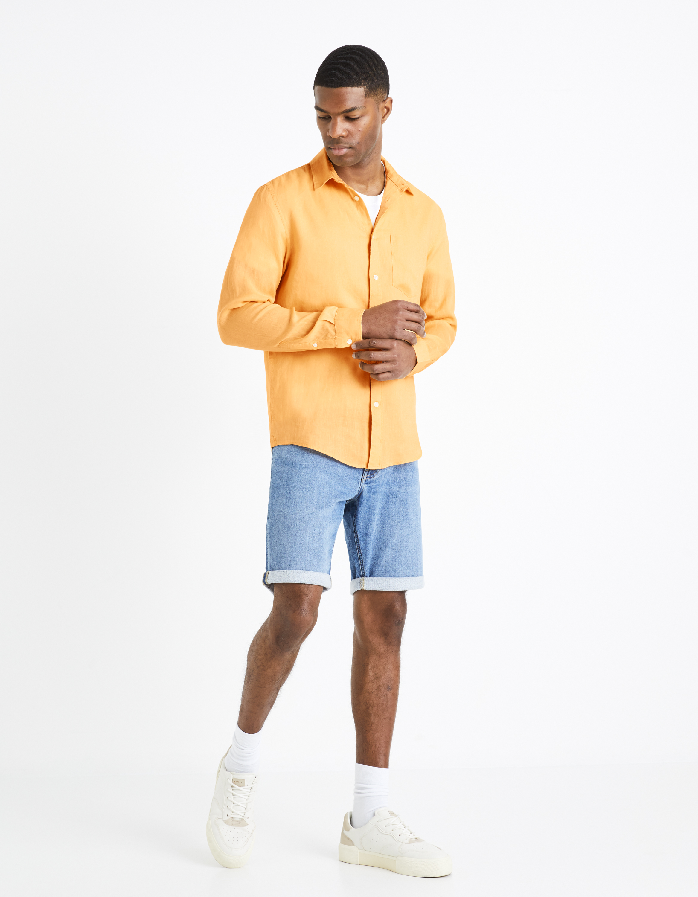Camasi casual pentru barbati Celio - oranj