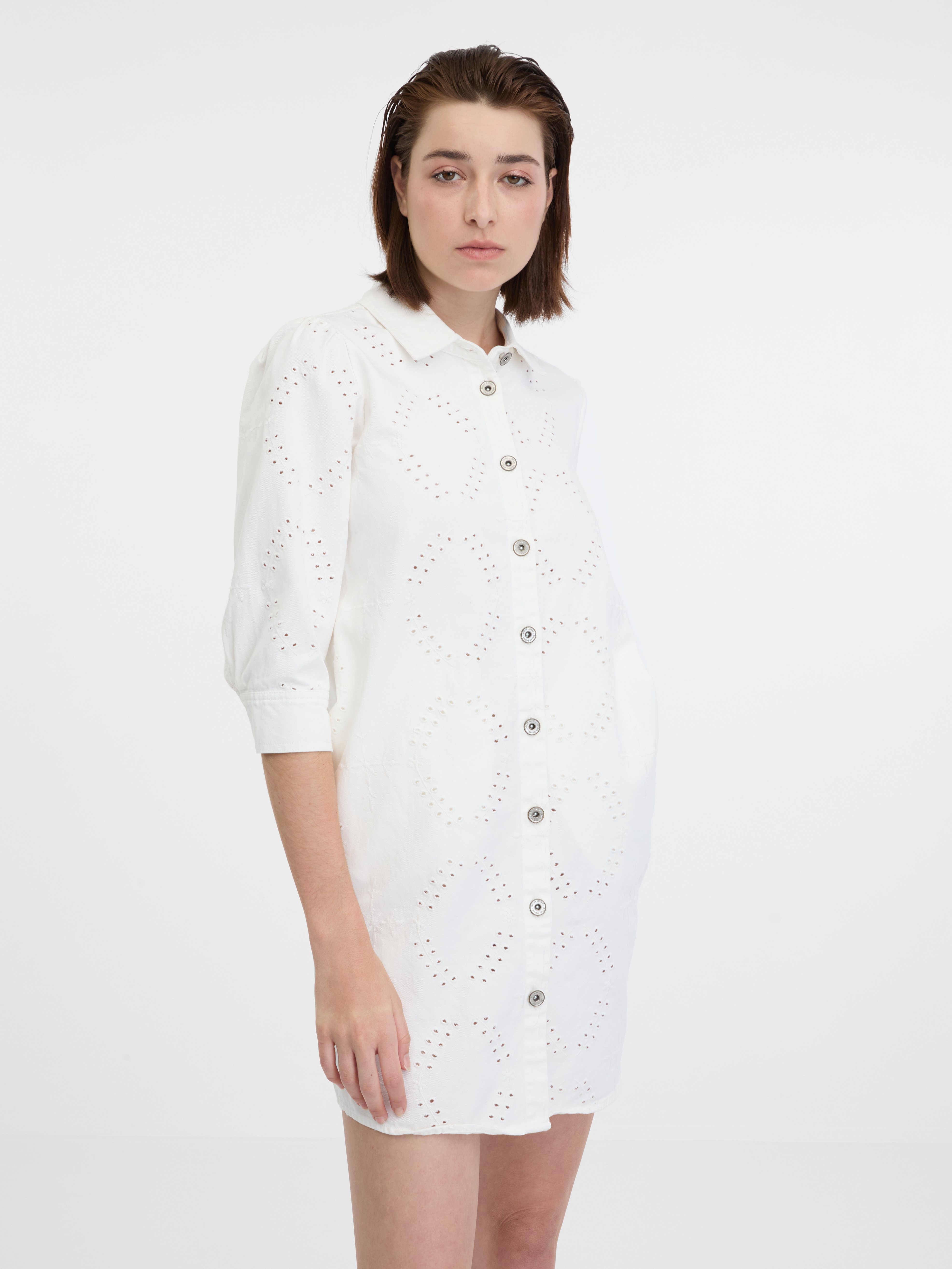 Orsay White Denim Shirt Dress - Women Na razprodaji-orsay 1