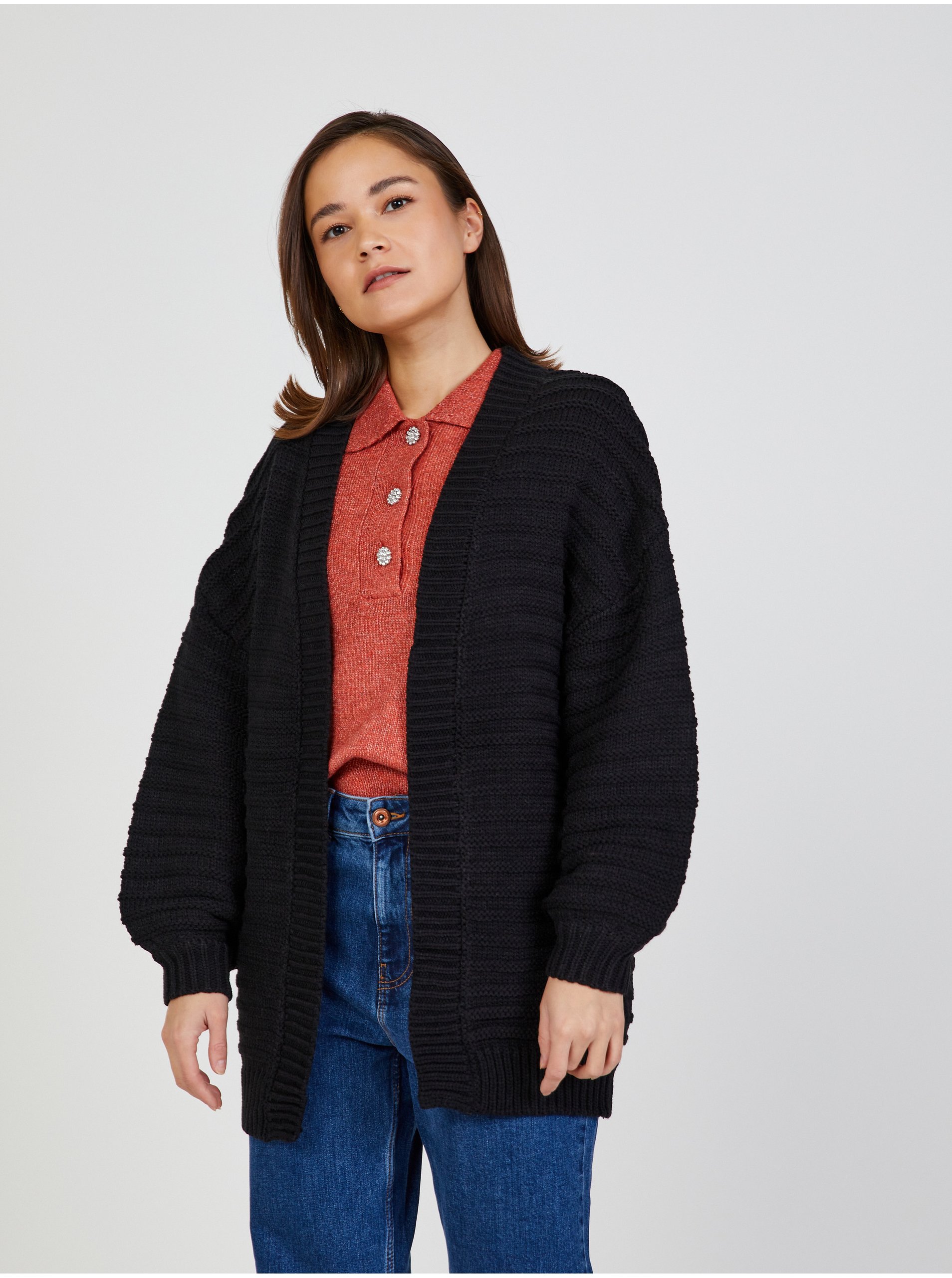 Black Ribbed Cardigan JDY Cilo - Ladies